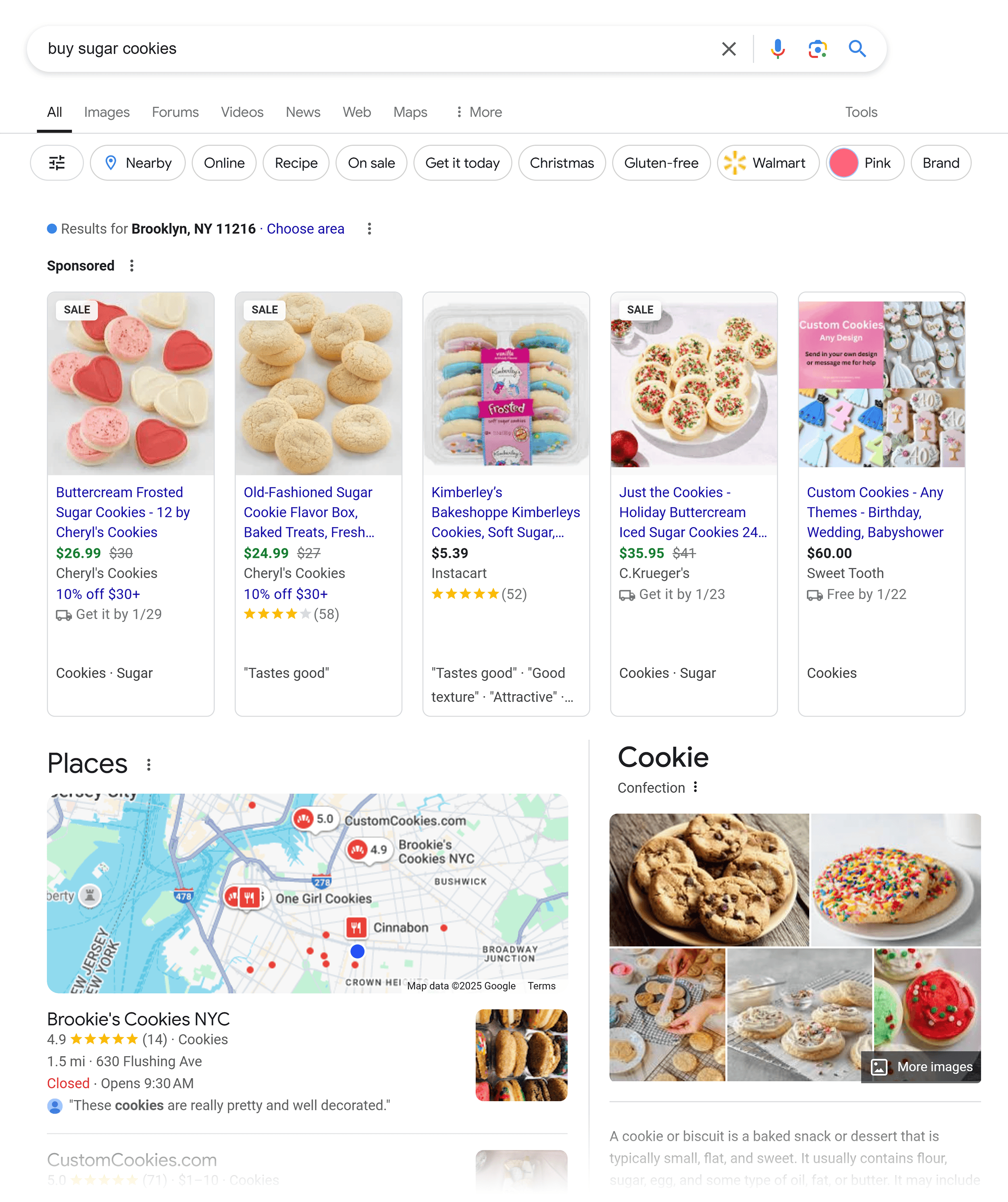 Google SERP – Buy sugar cookies