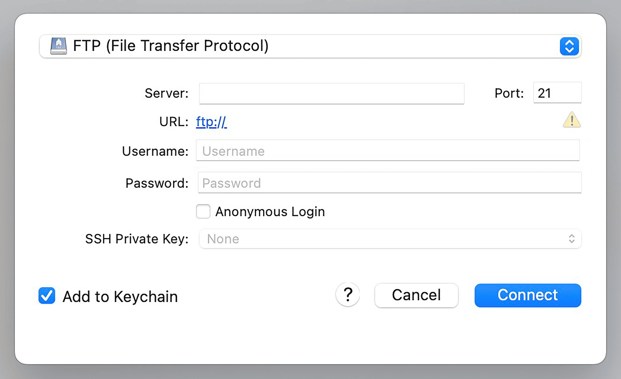 FTP Protocol – Popup
