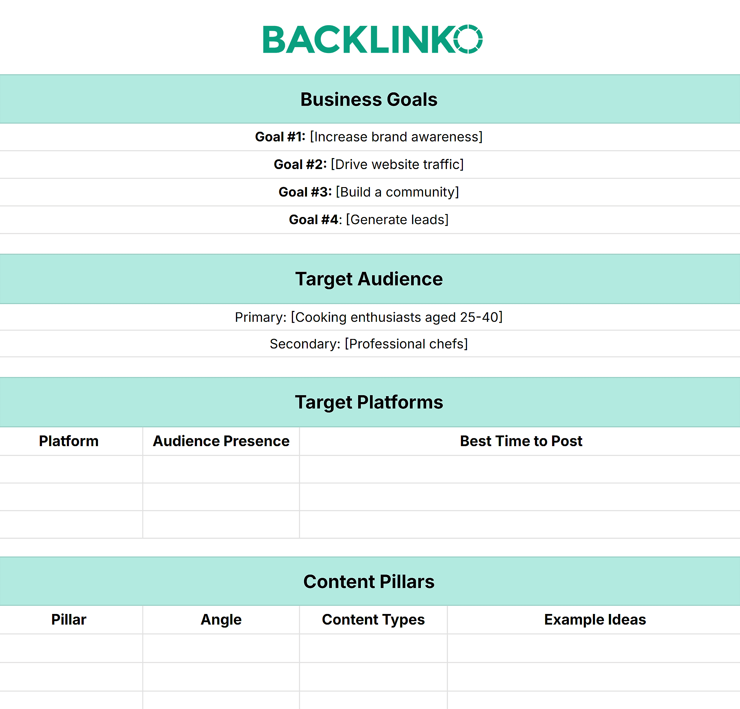 Backlinko – Social Media Calendar Template – Strategy Backlinko – Social Media Calendar Template – Strategy