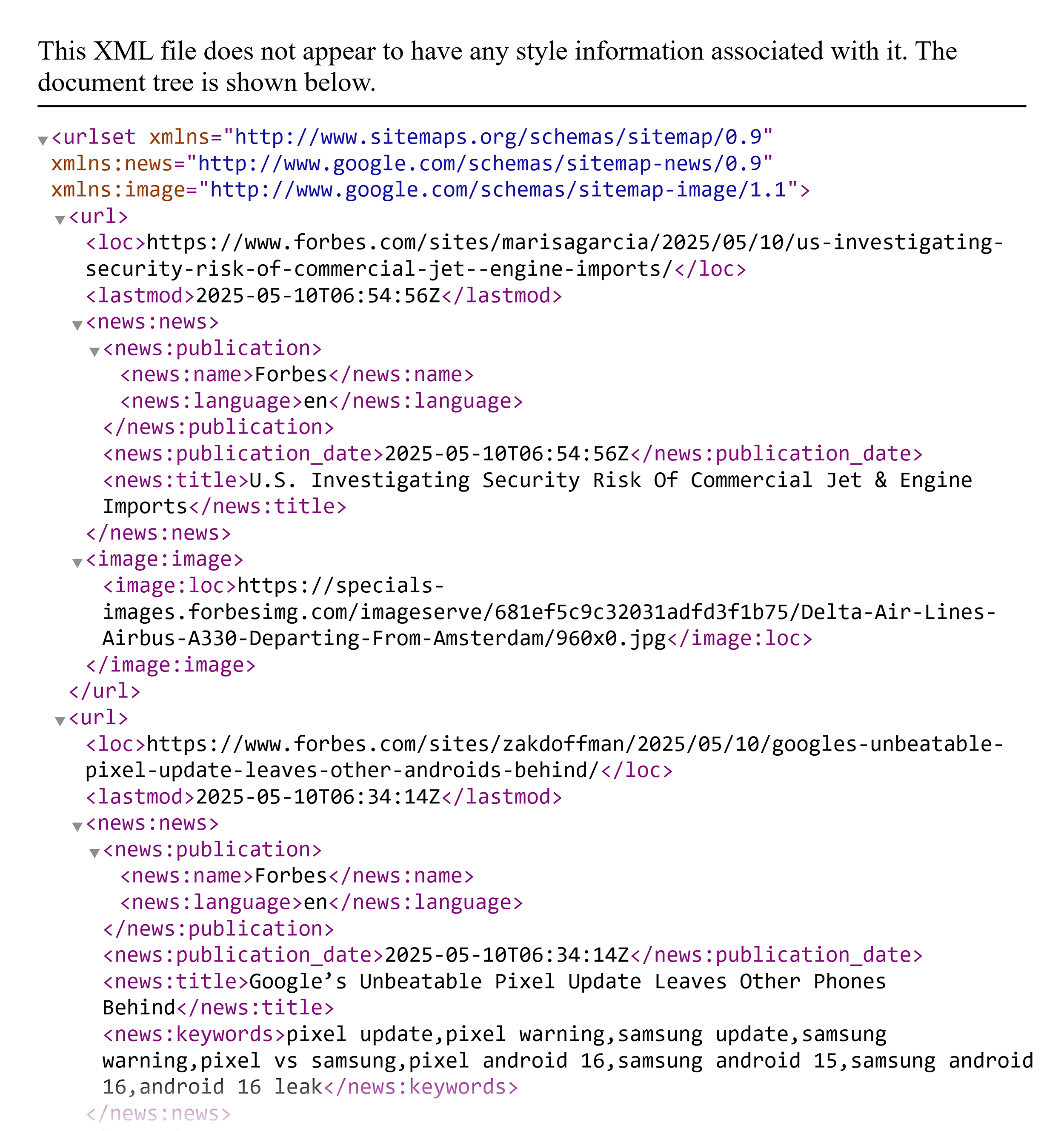 Forbes – News sitemap – News themed URLs Forbes – News sitemap – News themed URLs