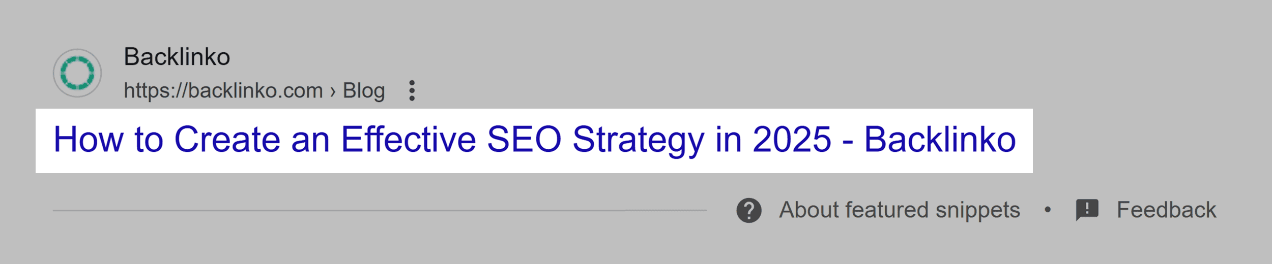 Google SERP – SEO Strategy – Title