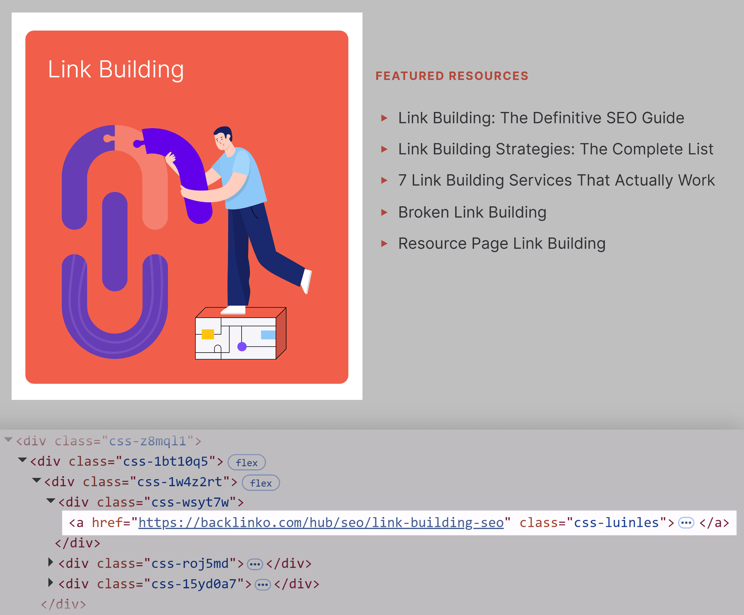 Implemented image links using CSS classes