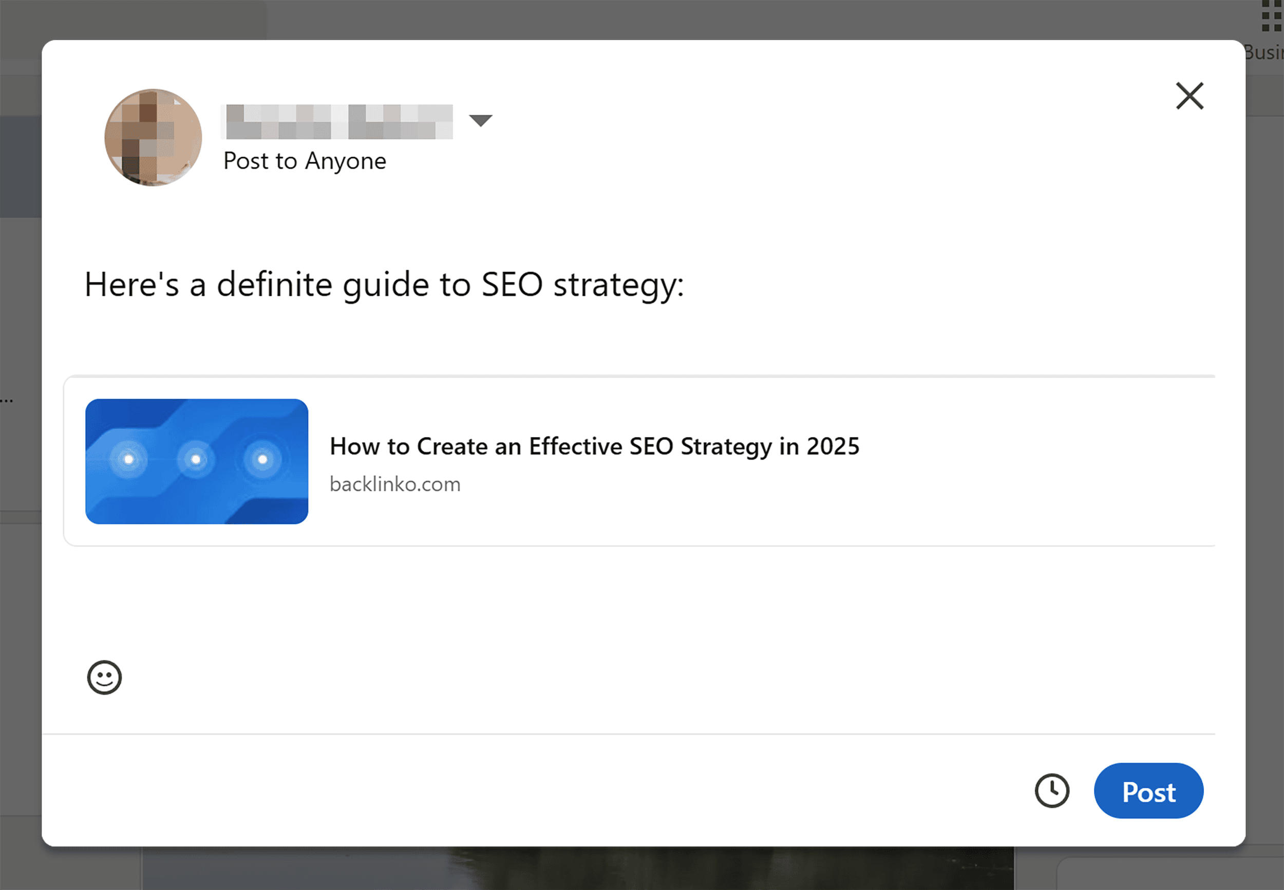 LinkedIn – Preview of web content