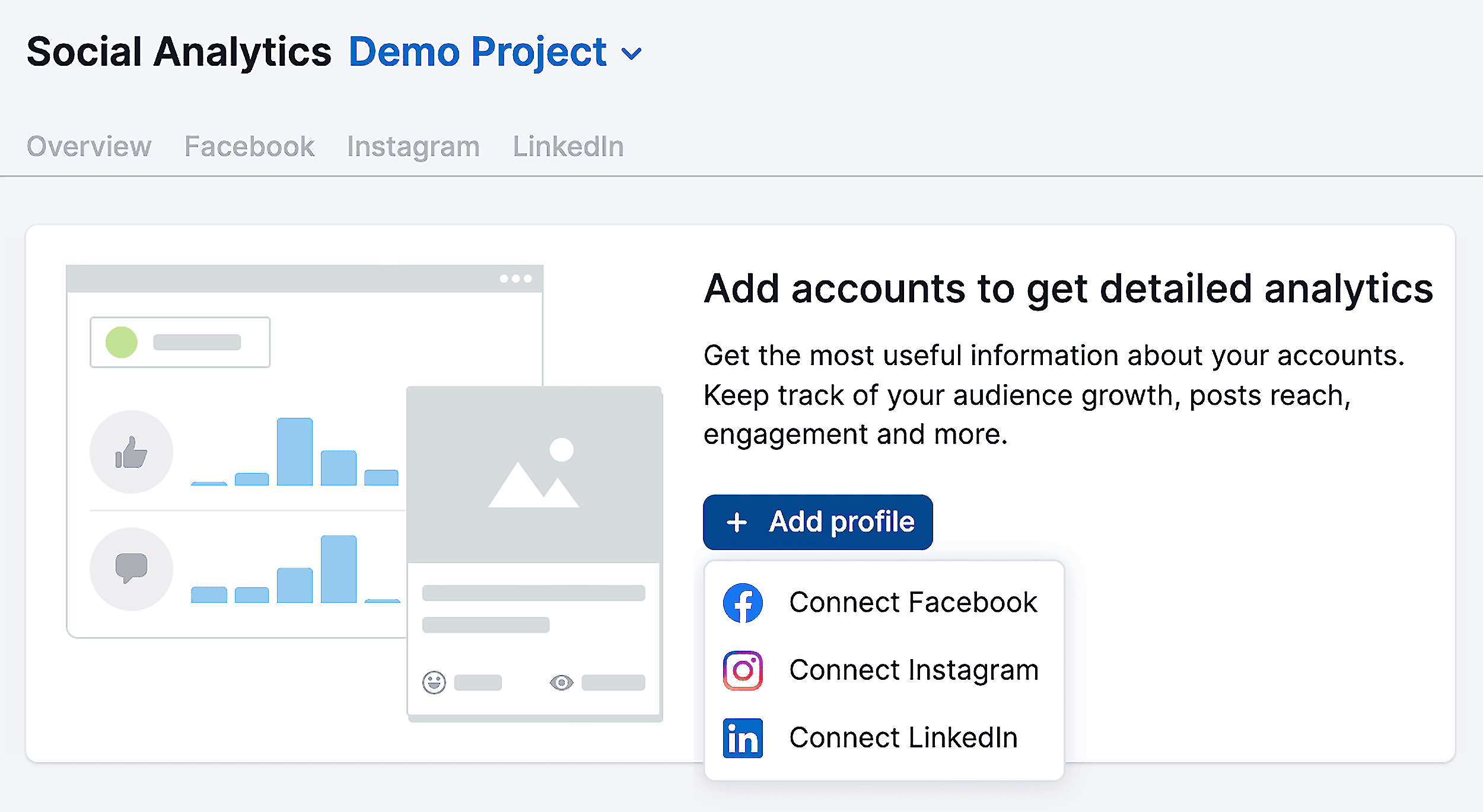 Social Analytics tool – Add accounts Social Analytics tool – Add accounts