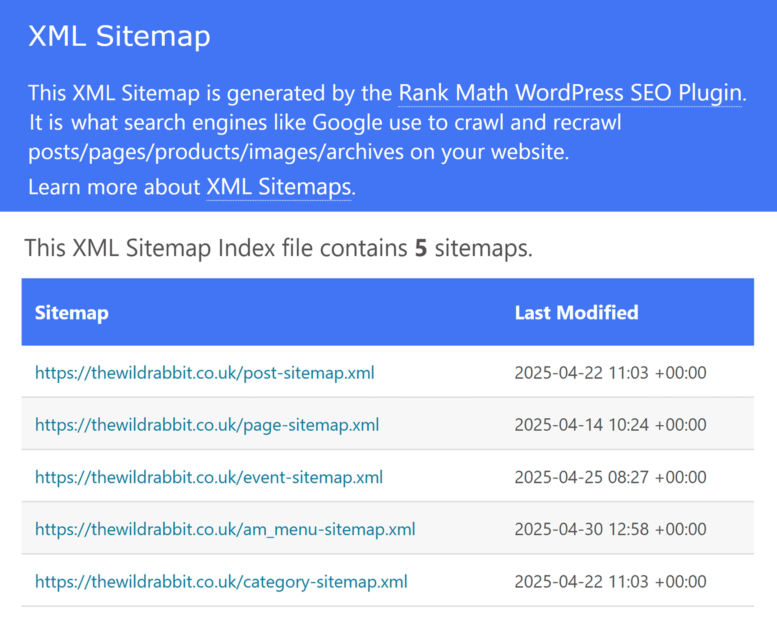 The Wild Rabbit – XML Sitemap The Wild Rabbit – XML Sitemap