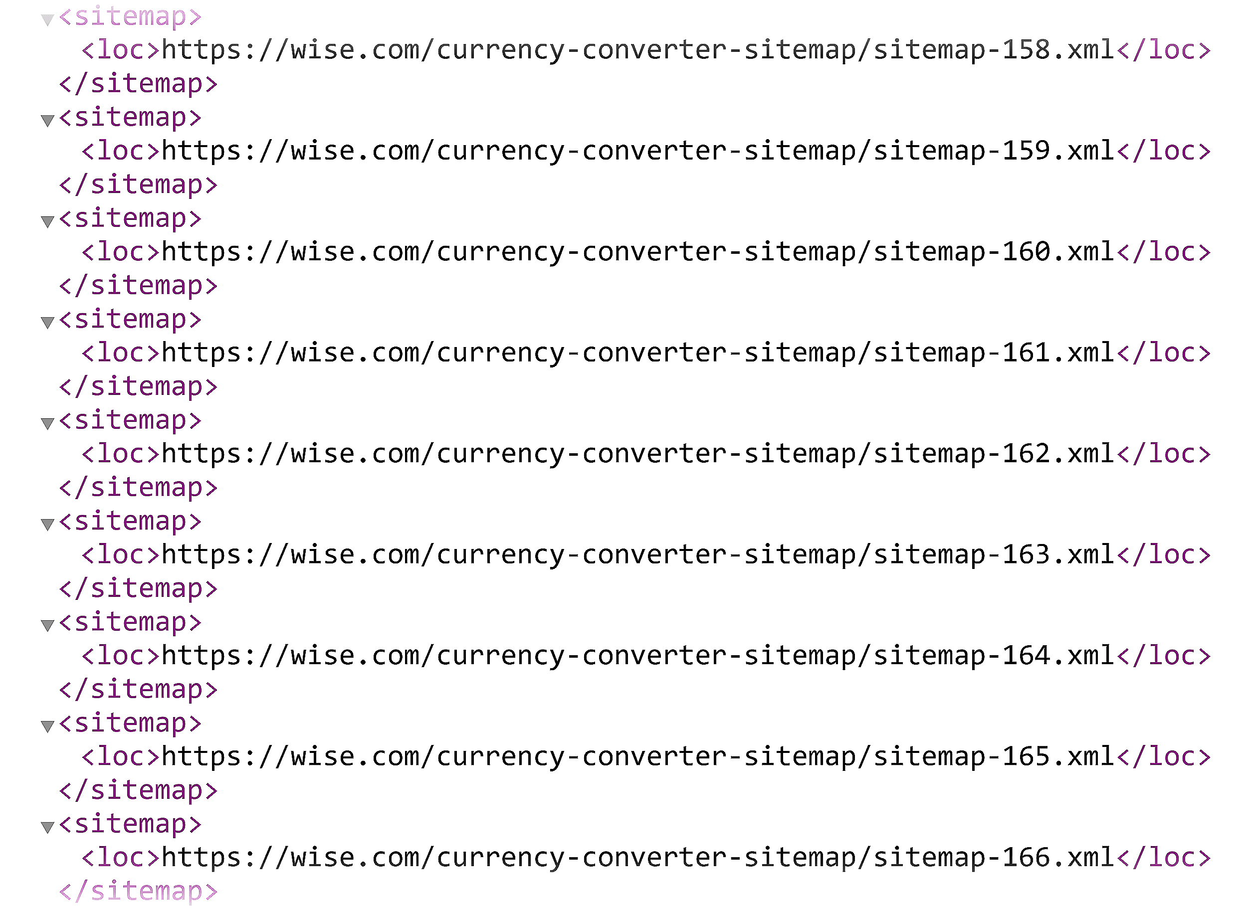 Wise – Currency converter – 170 individual sitemaps Wise – Currency converter – 170 individual sitemaps