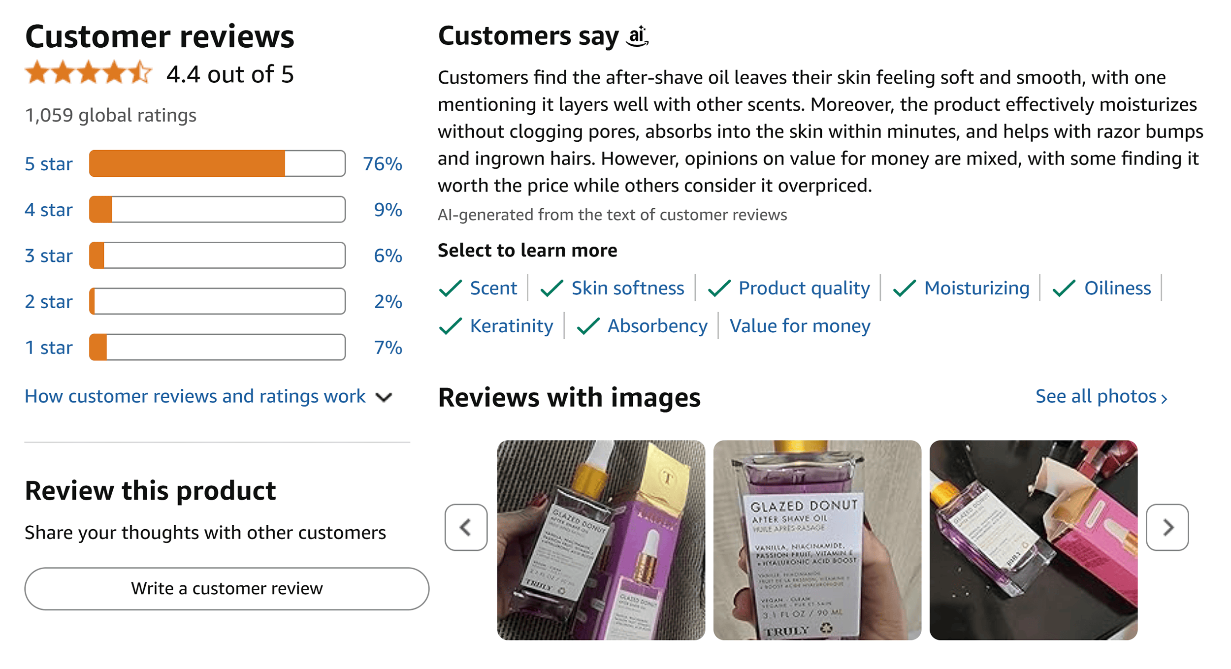 亚马逊 – 真正的产品 – 客户评论 Amazon – Truly product – Customer reviews