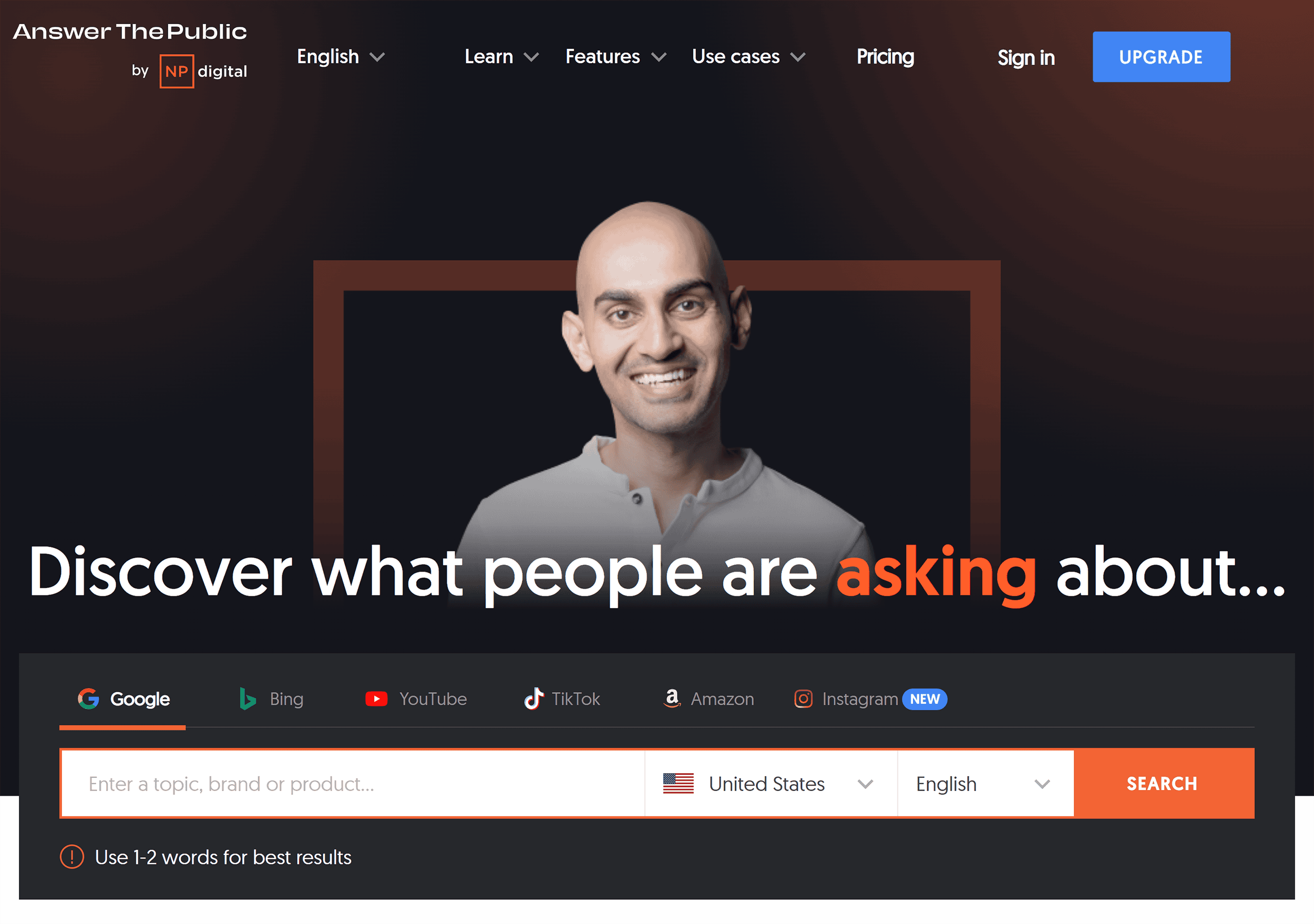 AnswerThePublic – Homepage