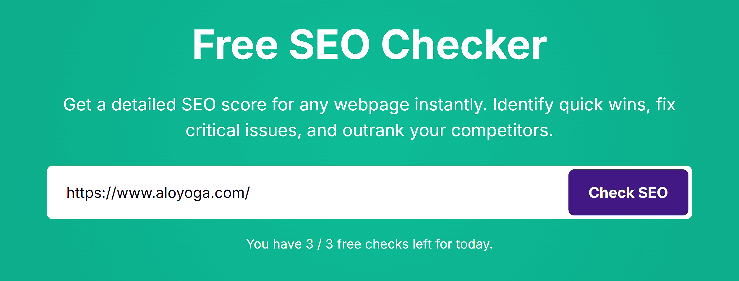 Backlinko – Free SEO Checker – Aloyoga – Check SEO