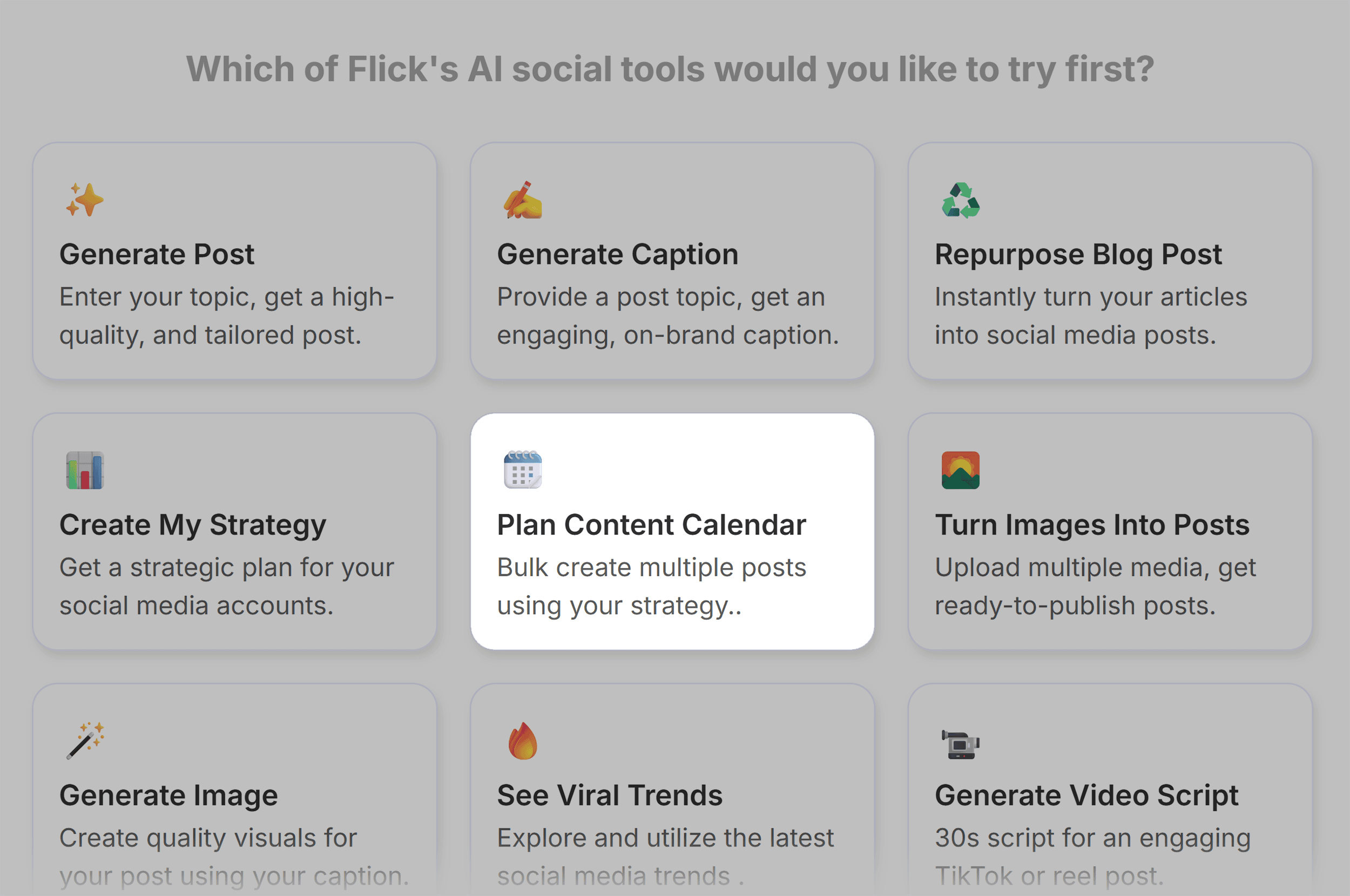 Flick – Plan Content Calendar