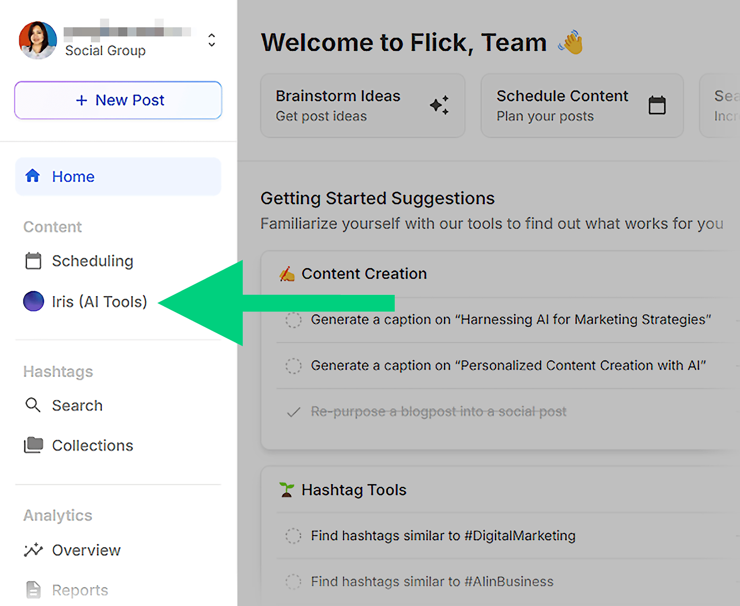 Flick – Welcome Page