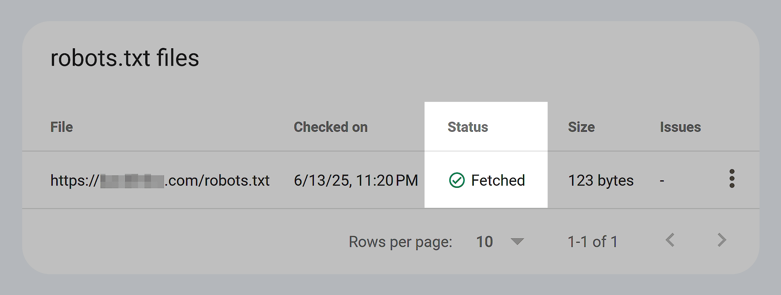 GSC – Settings – Robots.txt tester