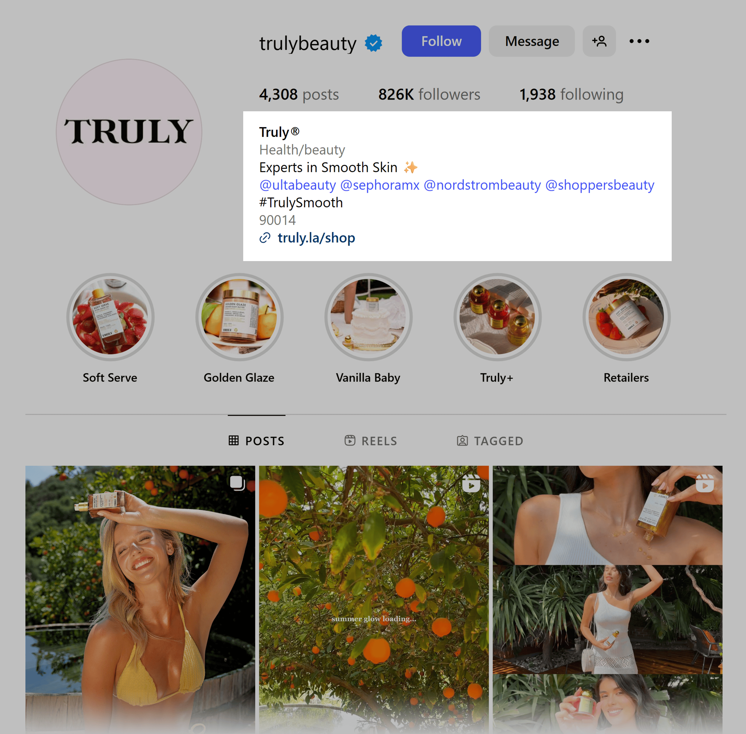 Instagram – 真正的美丽 – 个人简介 Instagram – Truly Beauty – Bio