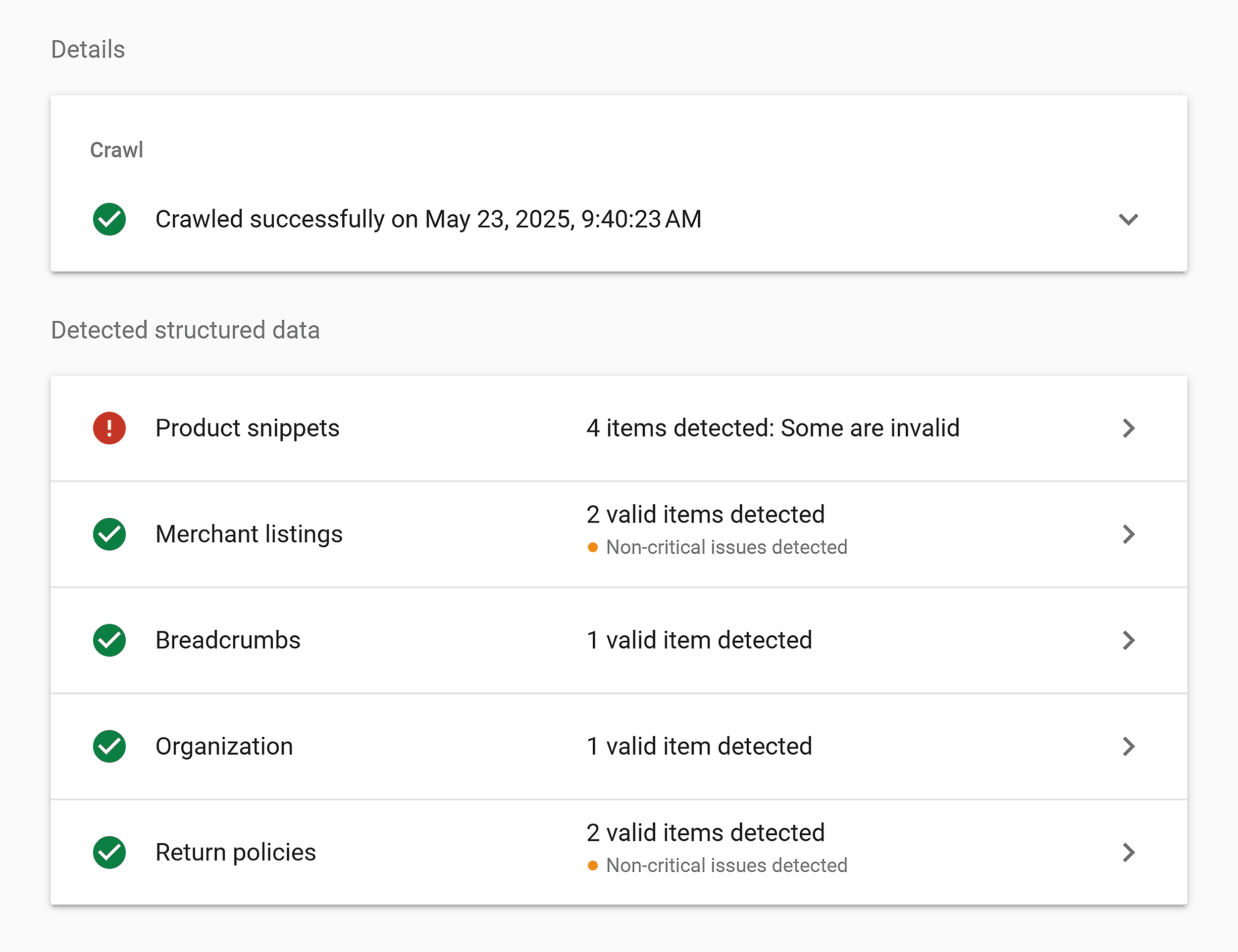 Rich Results Test – Product snippets