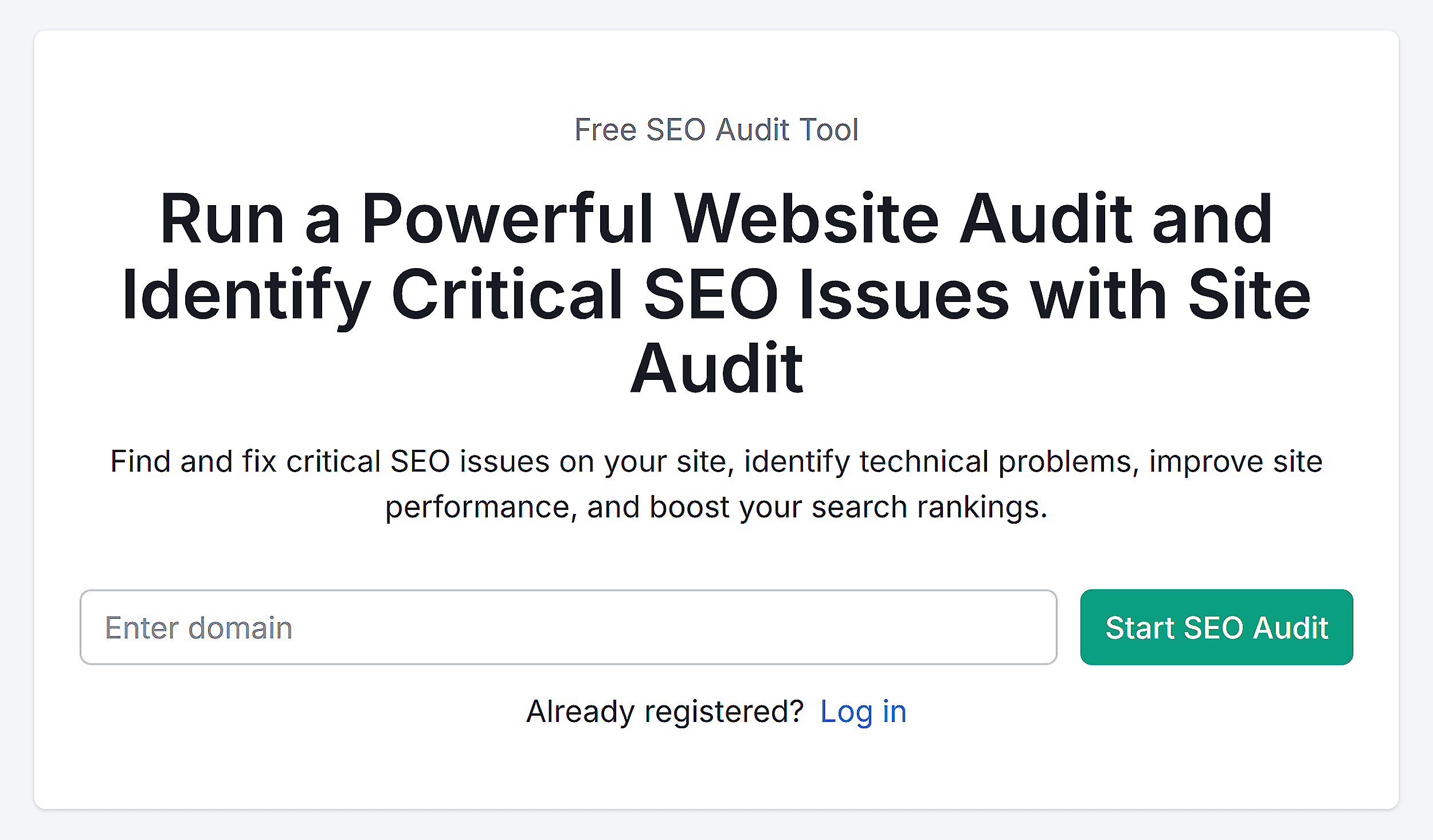 Semrush – Site Audit – Start