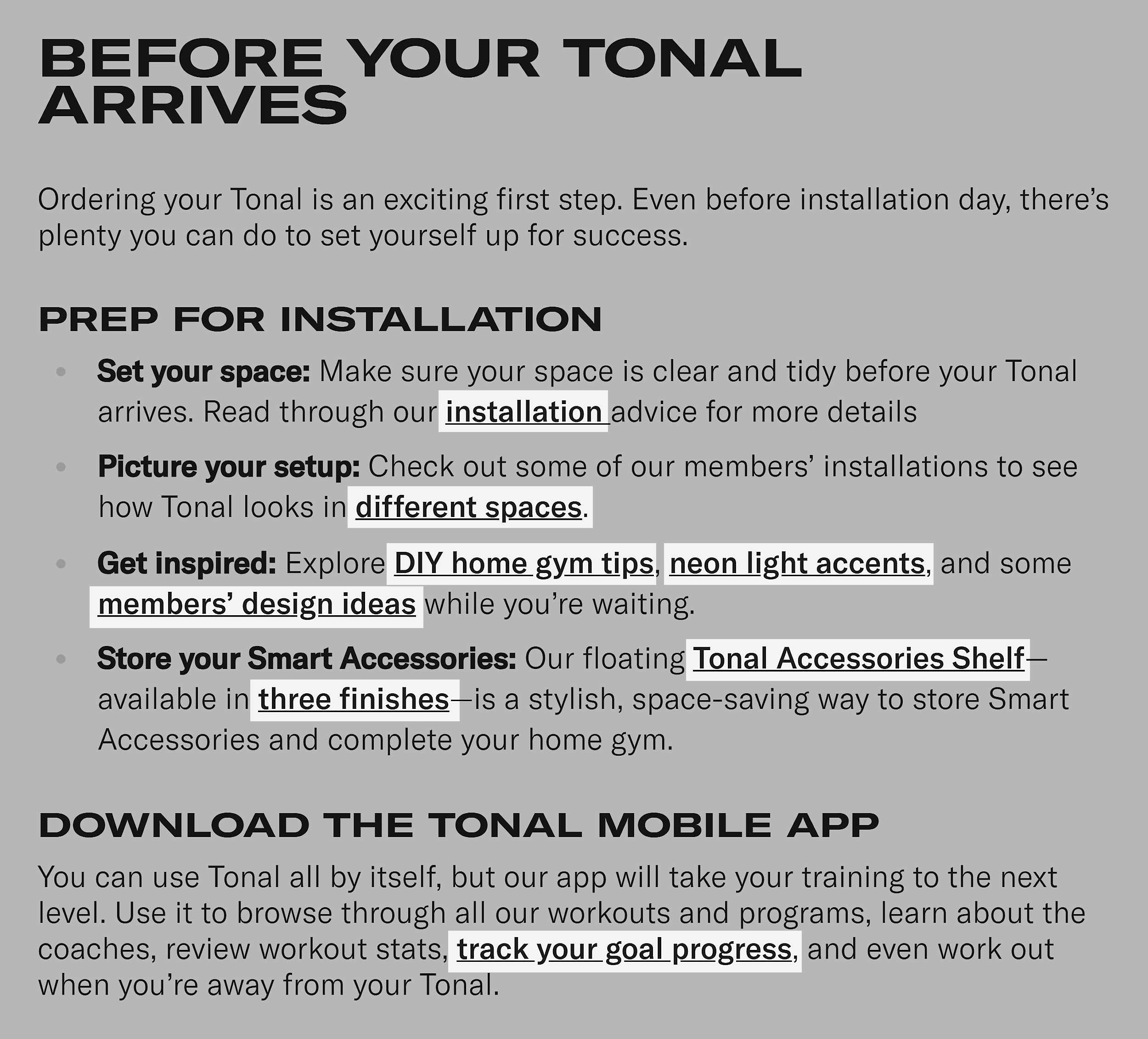 Tonal – Internal links to boost relevance