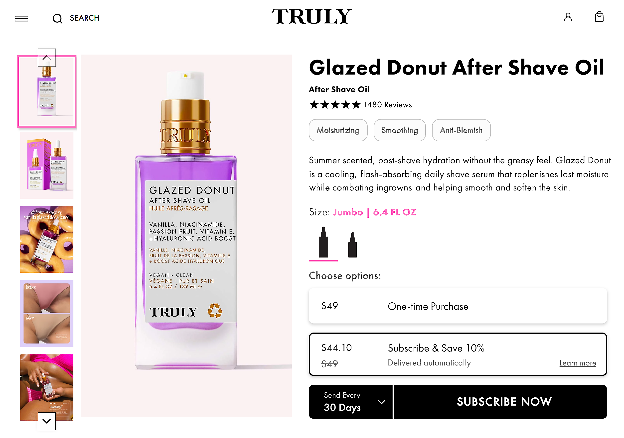 Truly Beauty products – Glazed Donut After Shave Oil