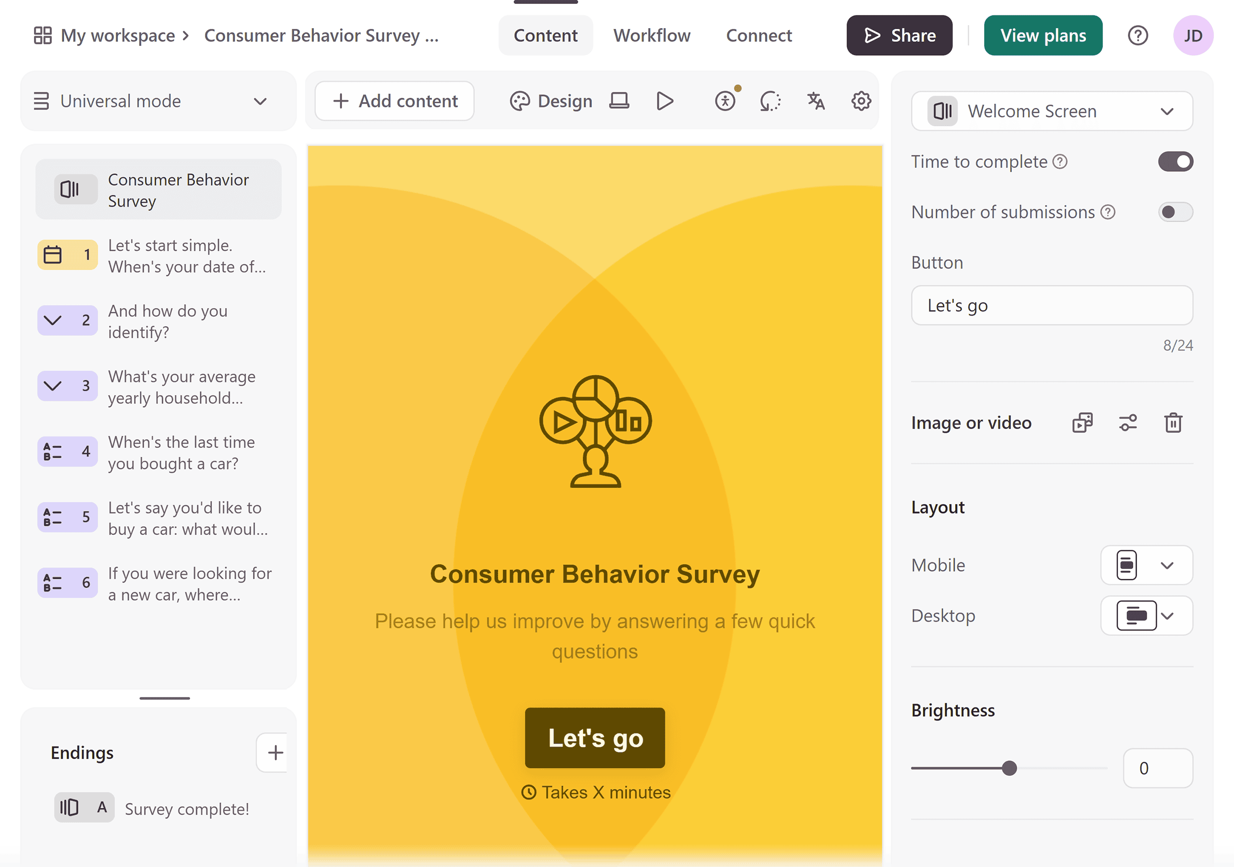 Typeform – 调查模板 Typeform – Survey template