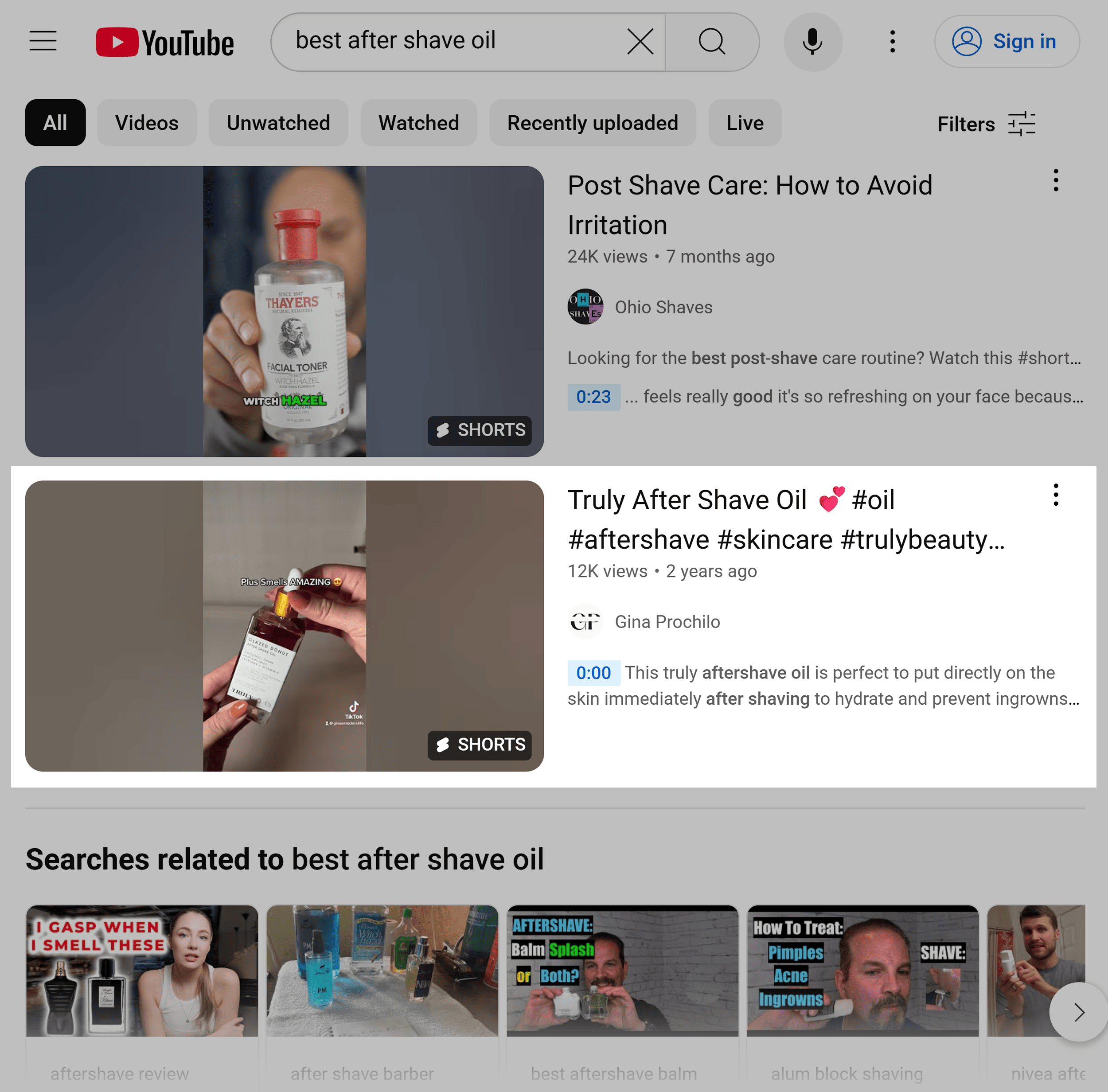 YouTube – 最佳须后油 – 结果 YouTube – Best after shave oil – Results