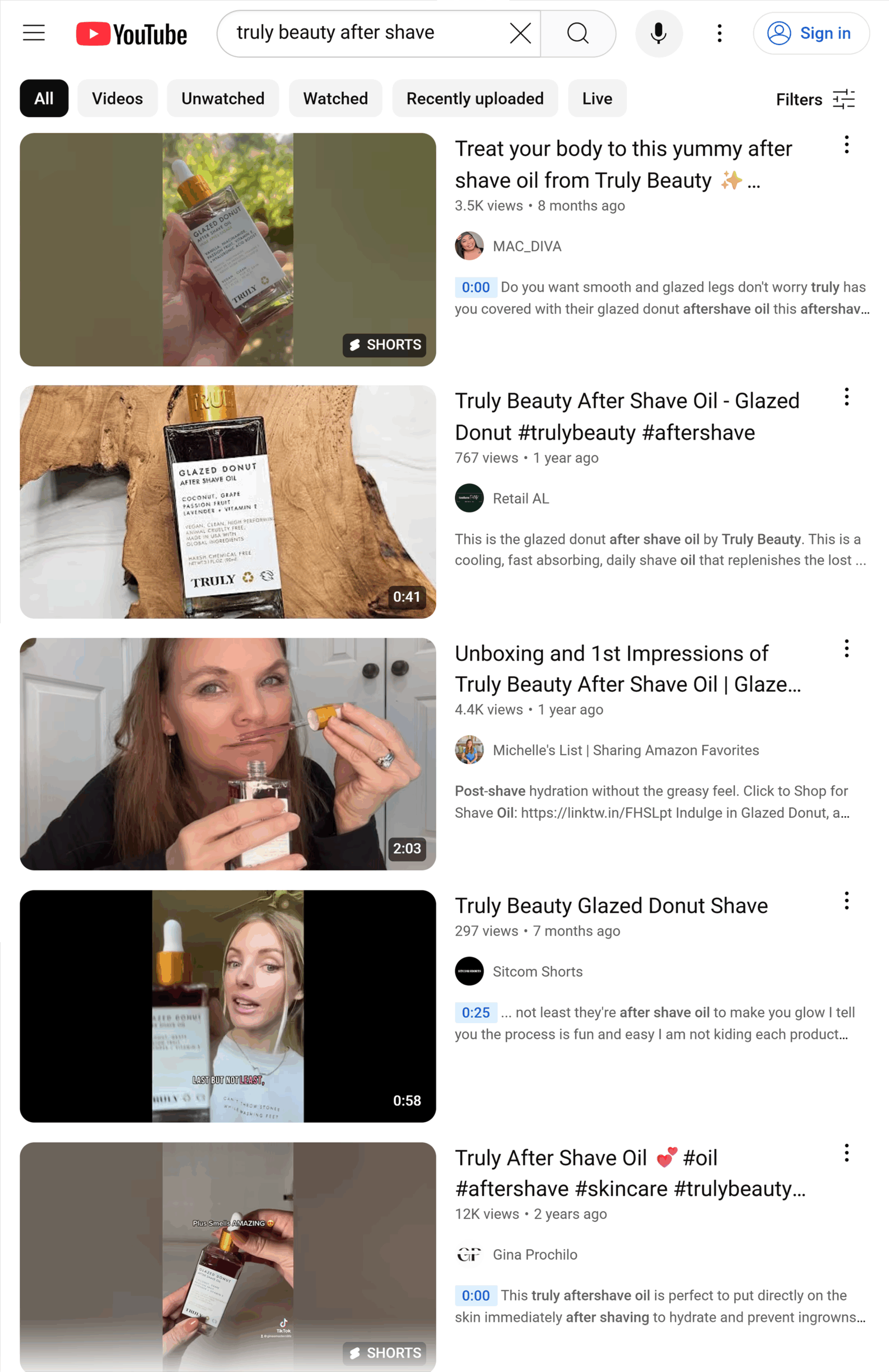 YouTube – Truly Beauty 须后油 – 效果 YouTube – Truly Beauty after shave oil – Results