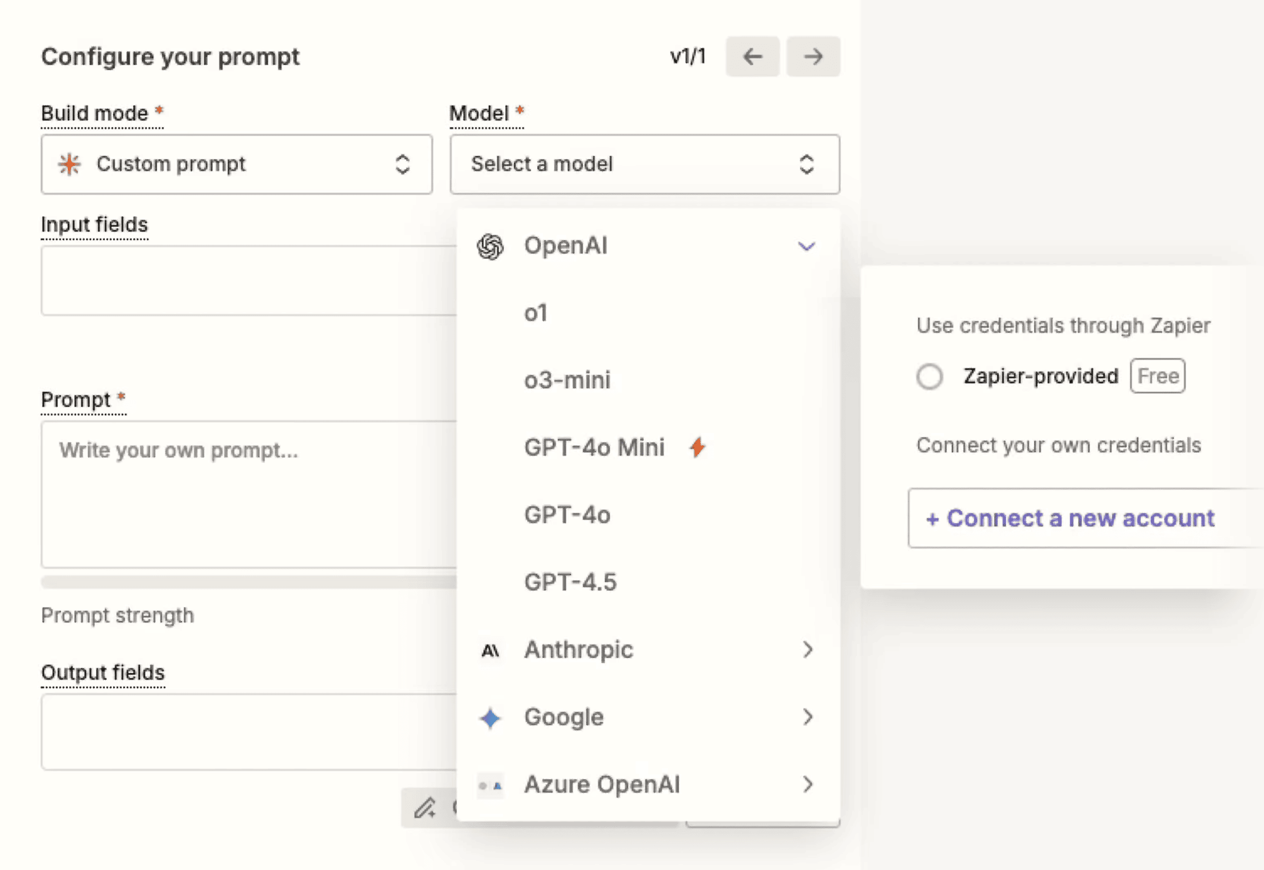 Zapier – Configure your prompt