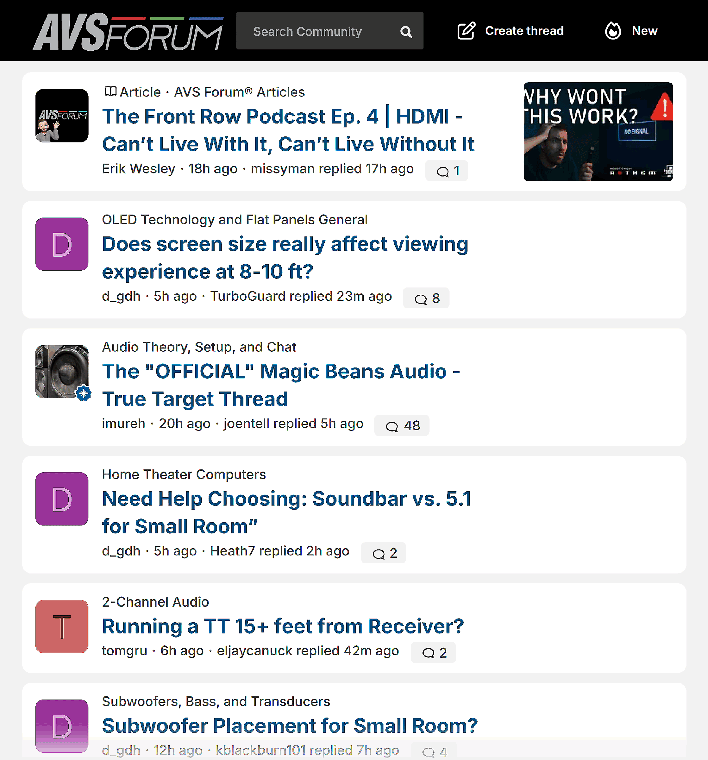 AVS Forum – Home theater & tech product discussions AVS Forum – Home theater & tech product discussions