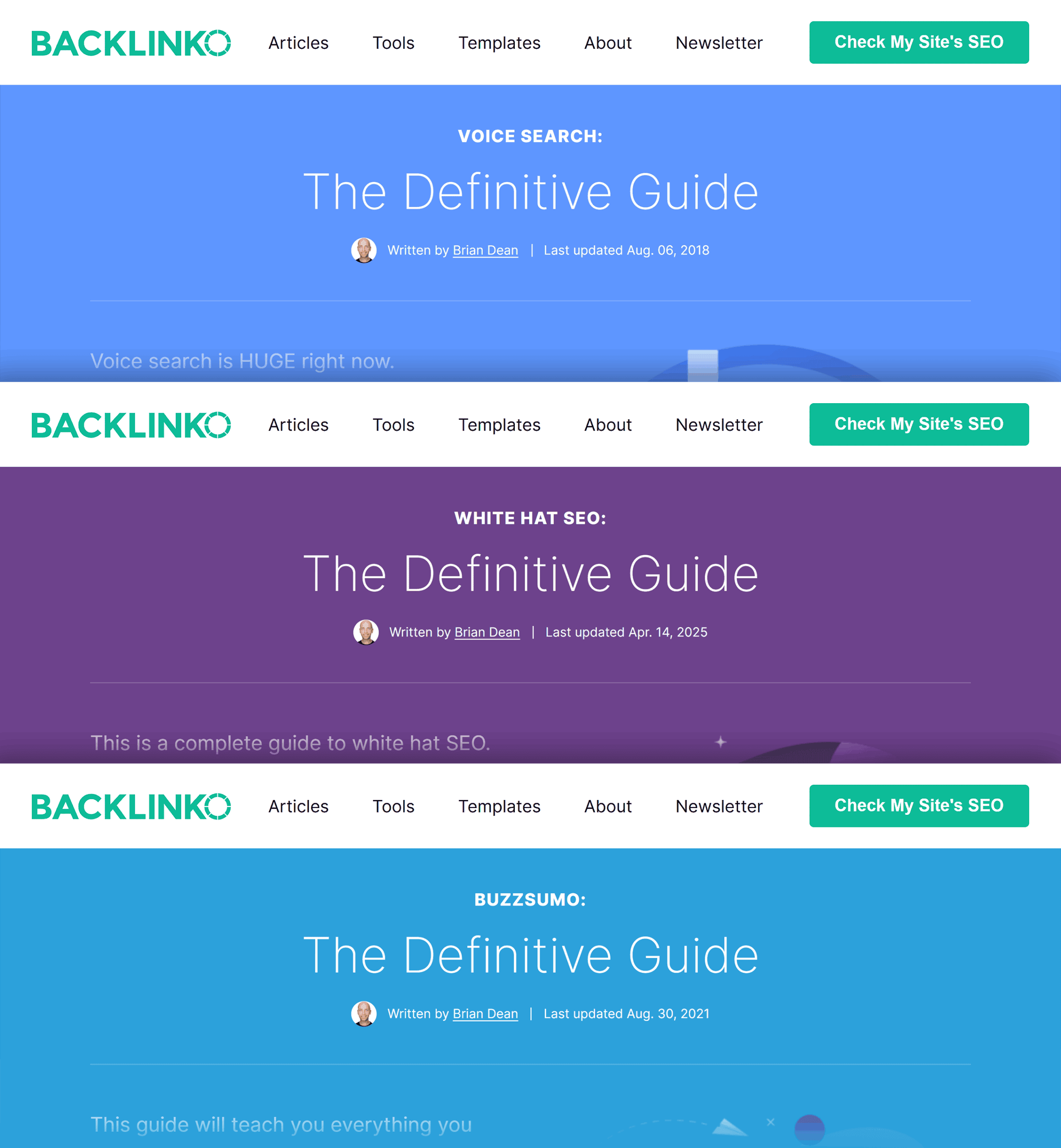 Backlinko – 定制指南 – 拼贴 Backlinko – Custom designed guides – Collage