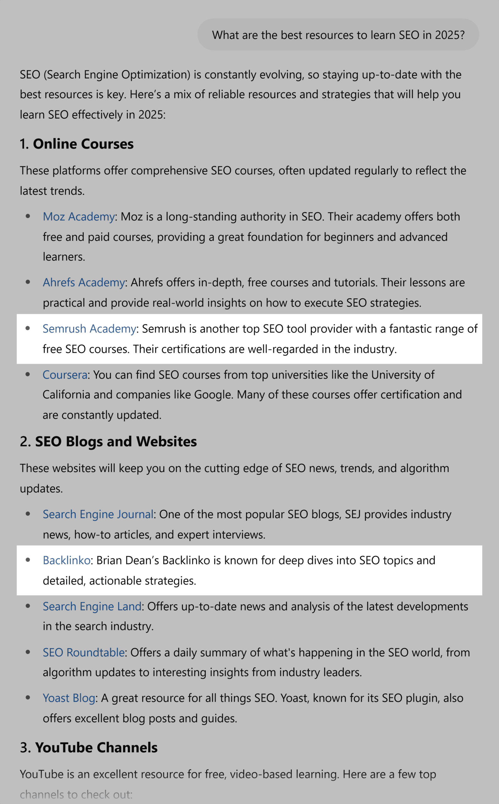 ChatGPT – Best resources to learn SEO ChatGPT – Best resources to learn SEO
