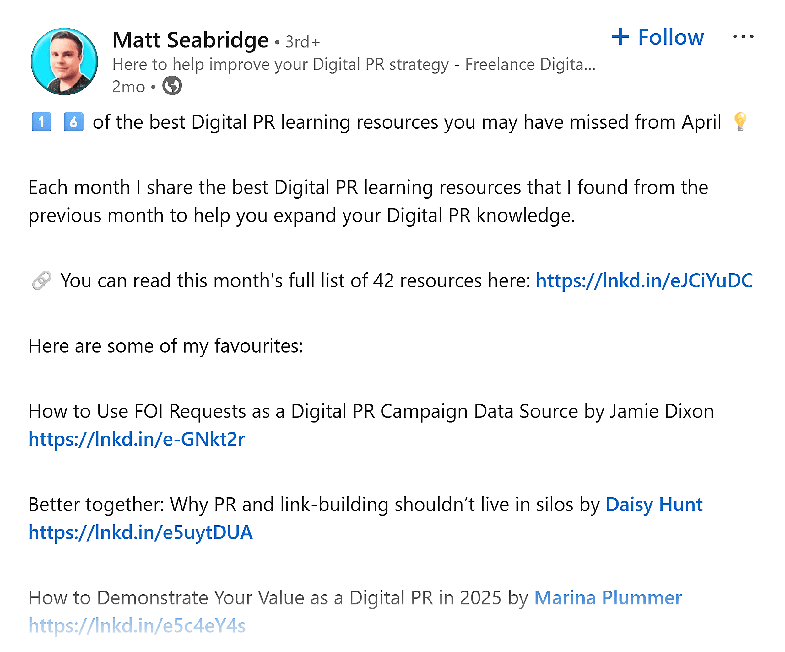 LinkedIn – 数字营销领域综述 LinkedIn – Roundup from the digital marketing niche