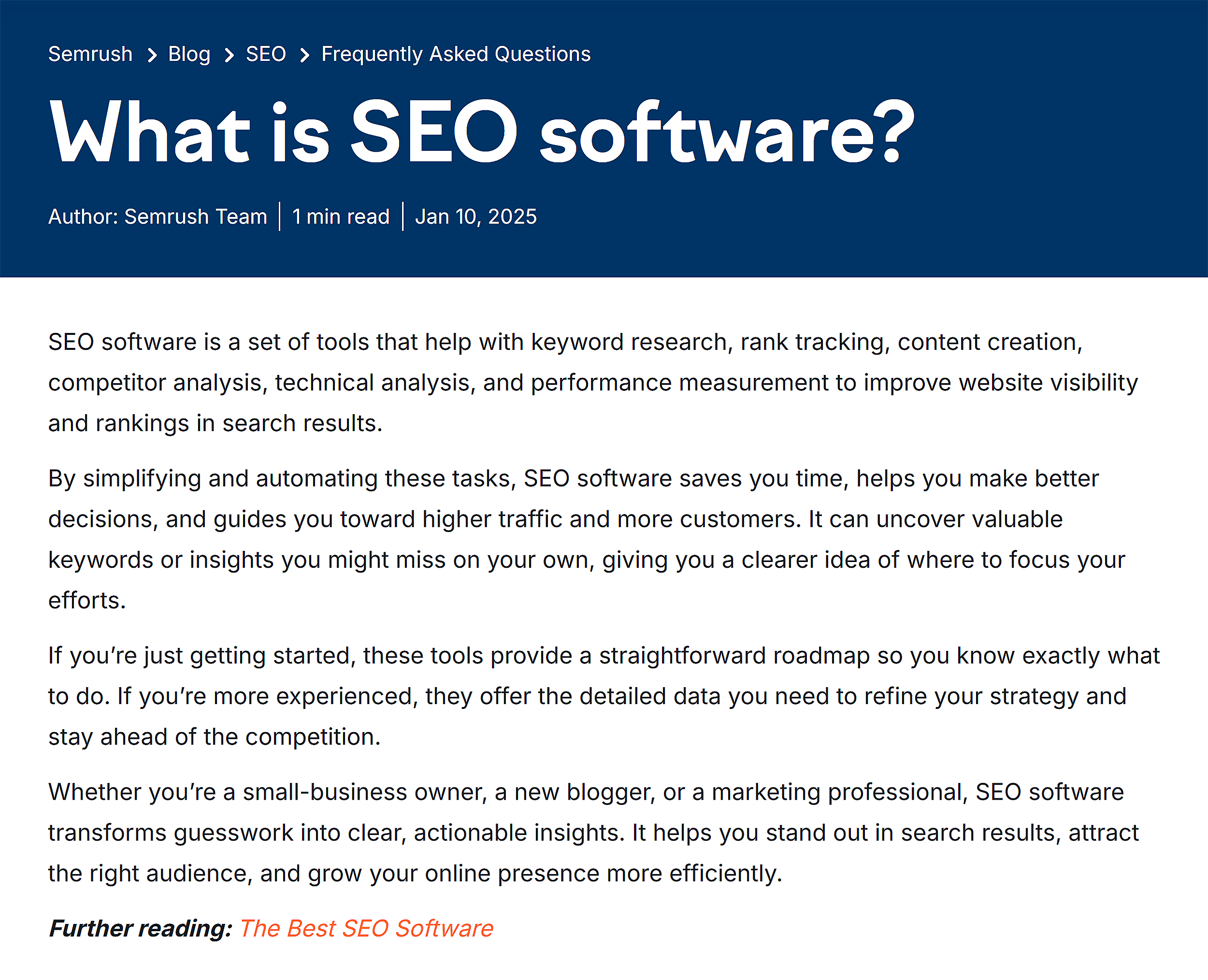 Semrush 博客 – 什么是 SEO 软件 Semrush Blog – What is SEO software