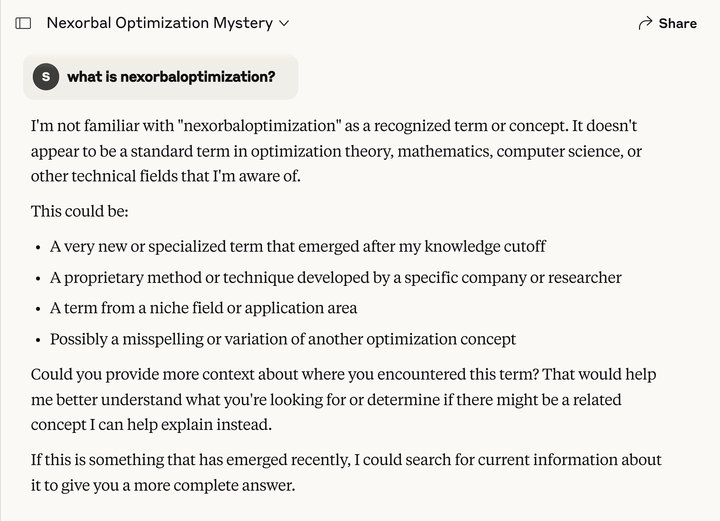Claude – What is nexorbaloptimization? Claude – What is nexorbaloptimization?