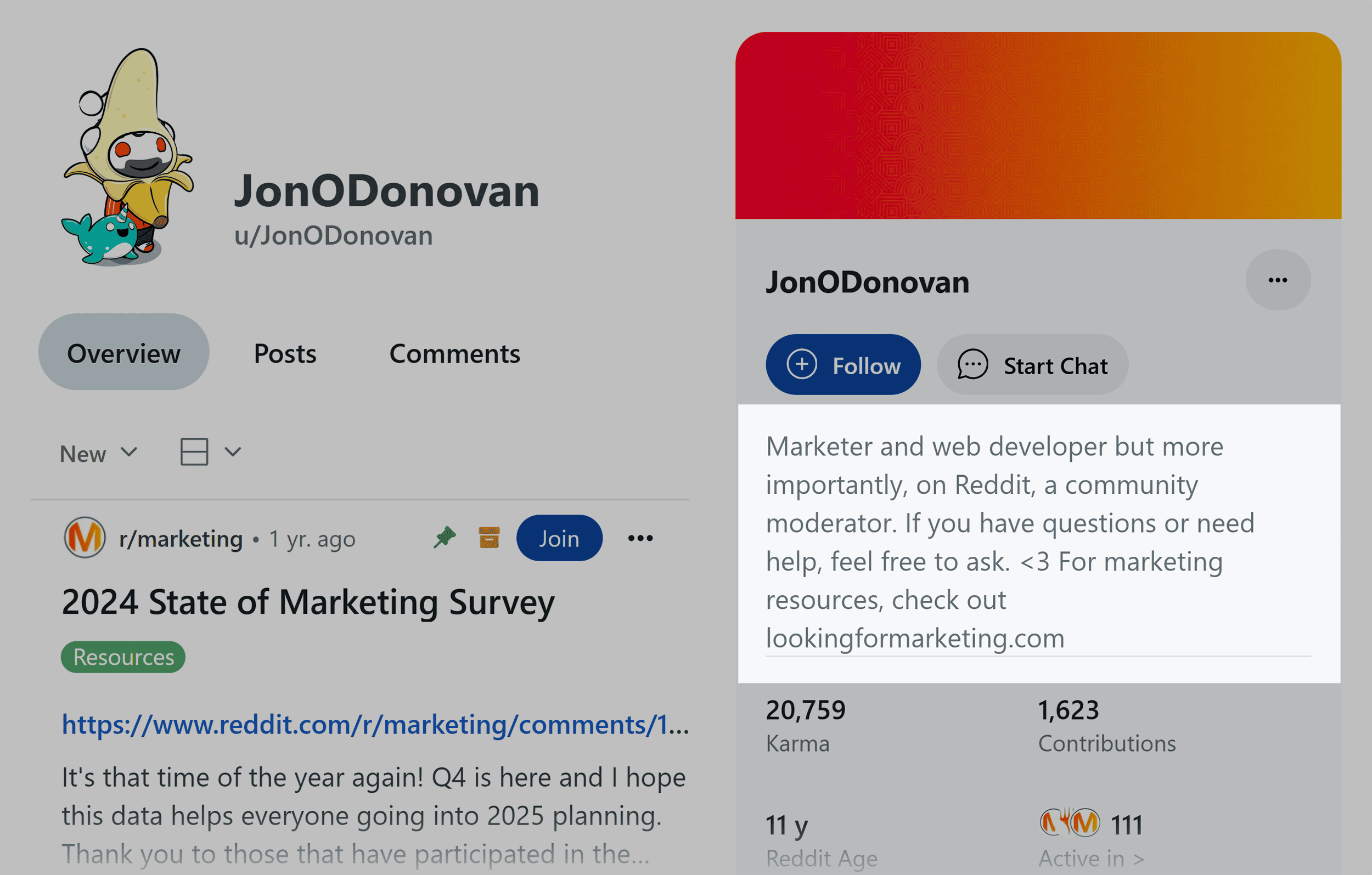 Reddit – Short professional bio