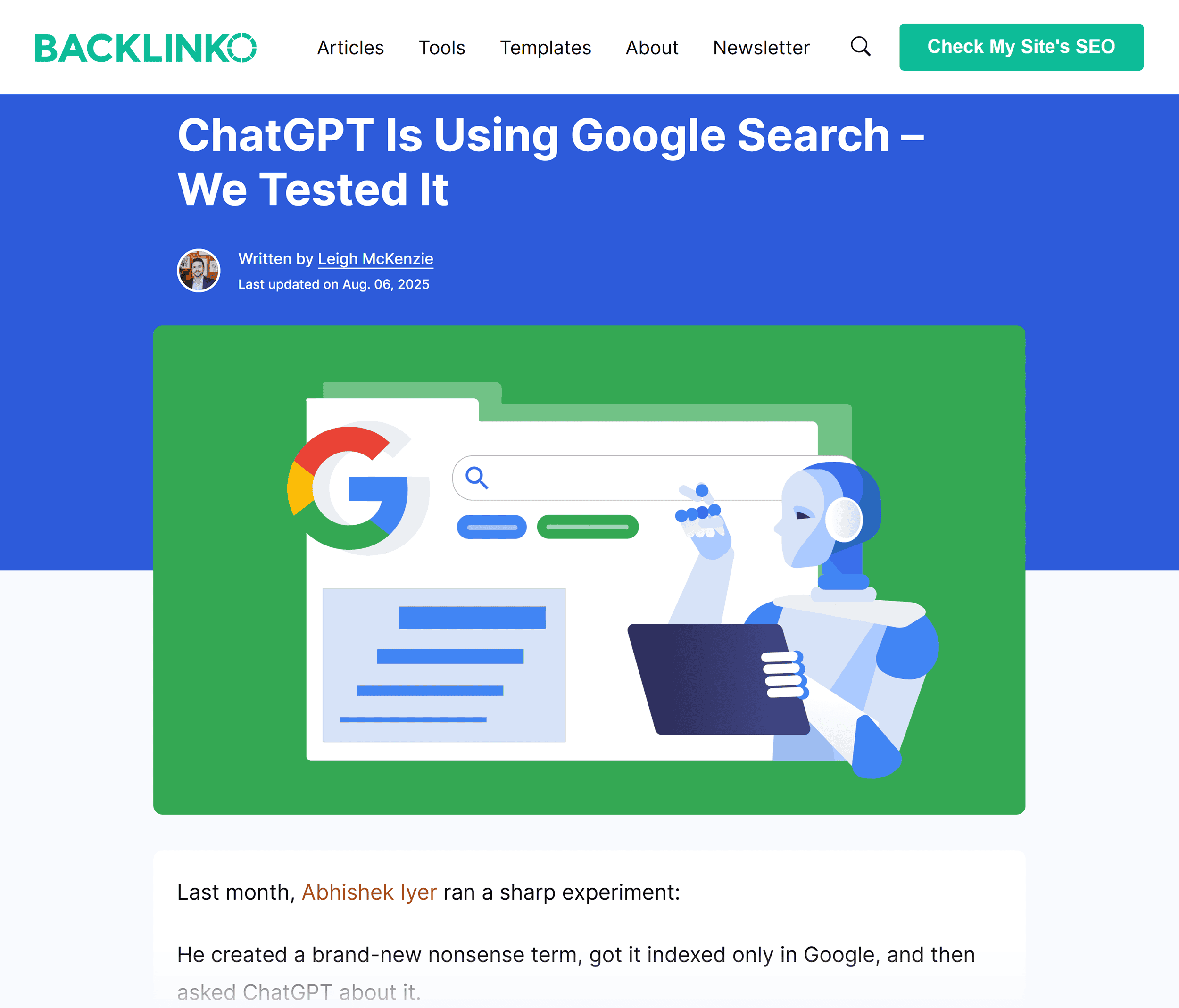 Dynamic SEO Pro Backlinko – ChatGPT Using Google Search