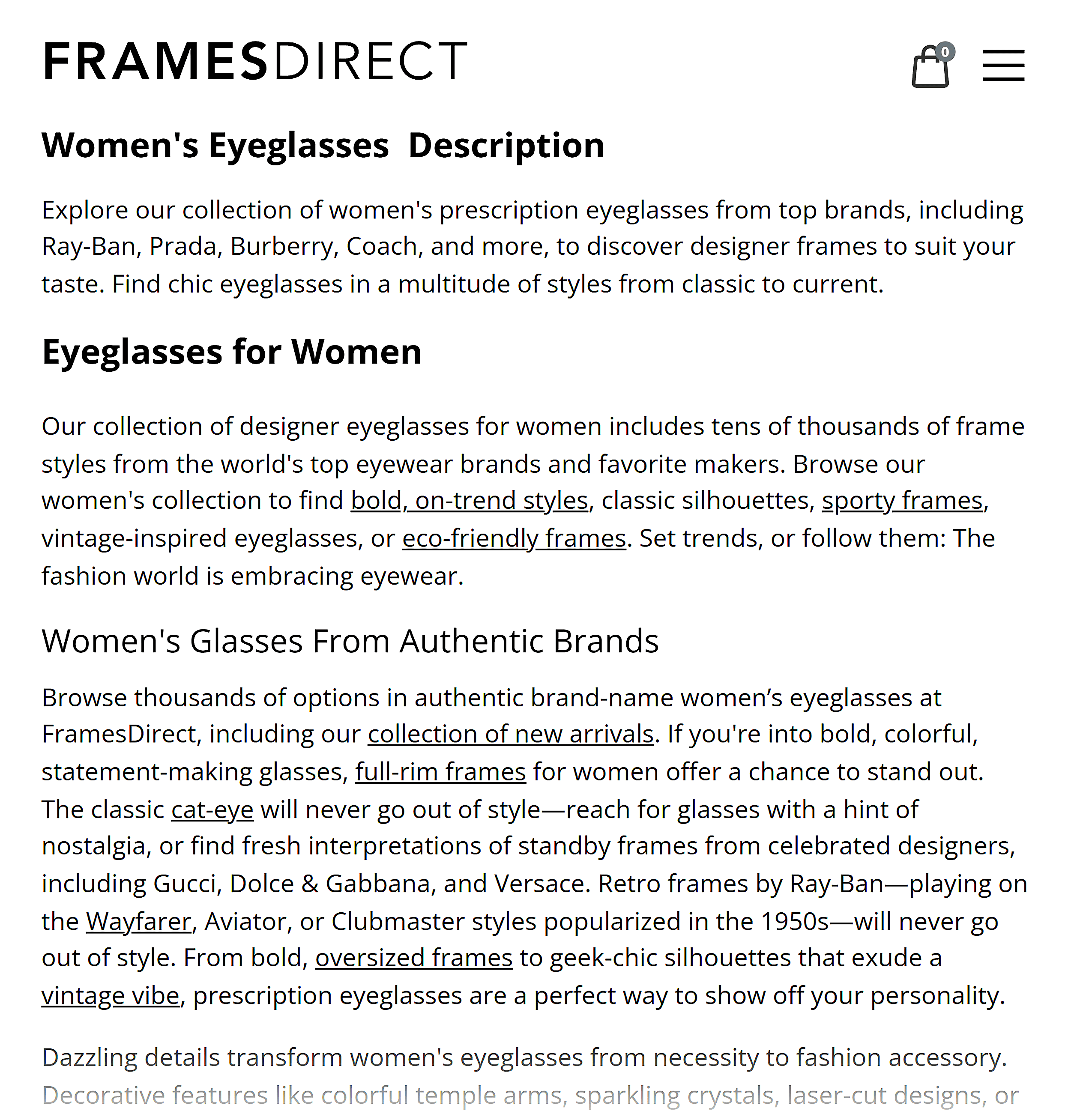 Dynamic SEO Pro Frames Direct – Detailed content at the end of category
