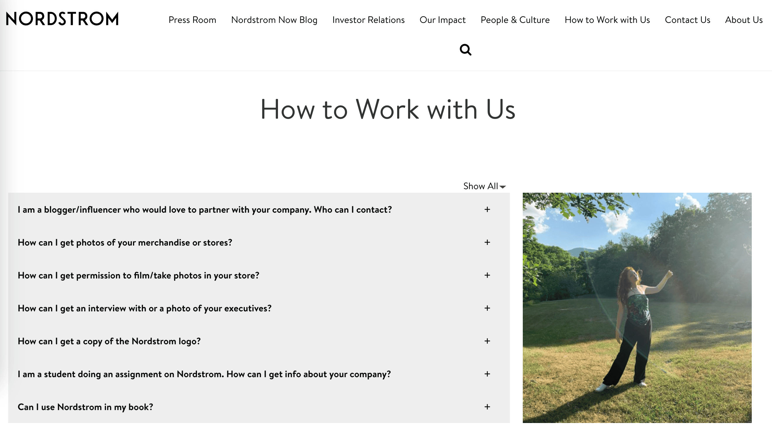 Screenshot Nordstrom