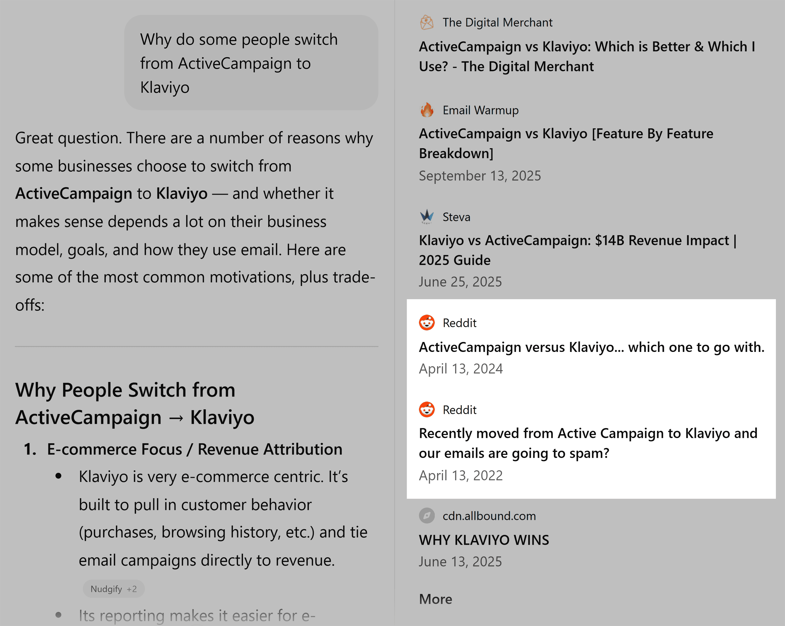 ChatGPT – Reddit citations