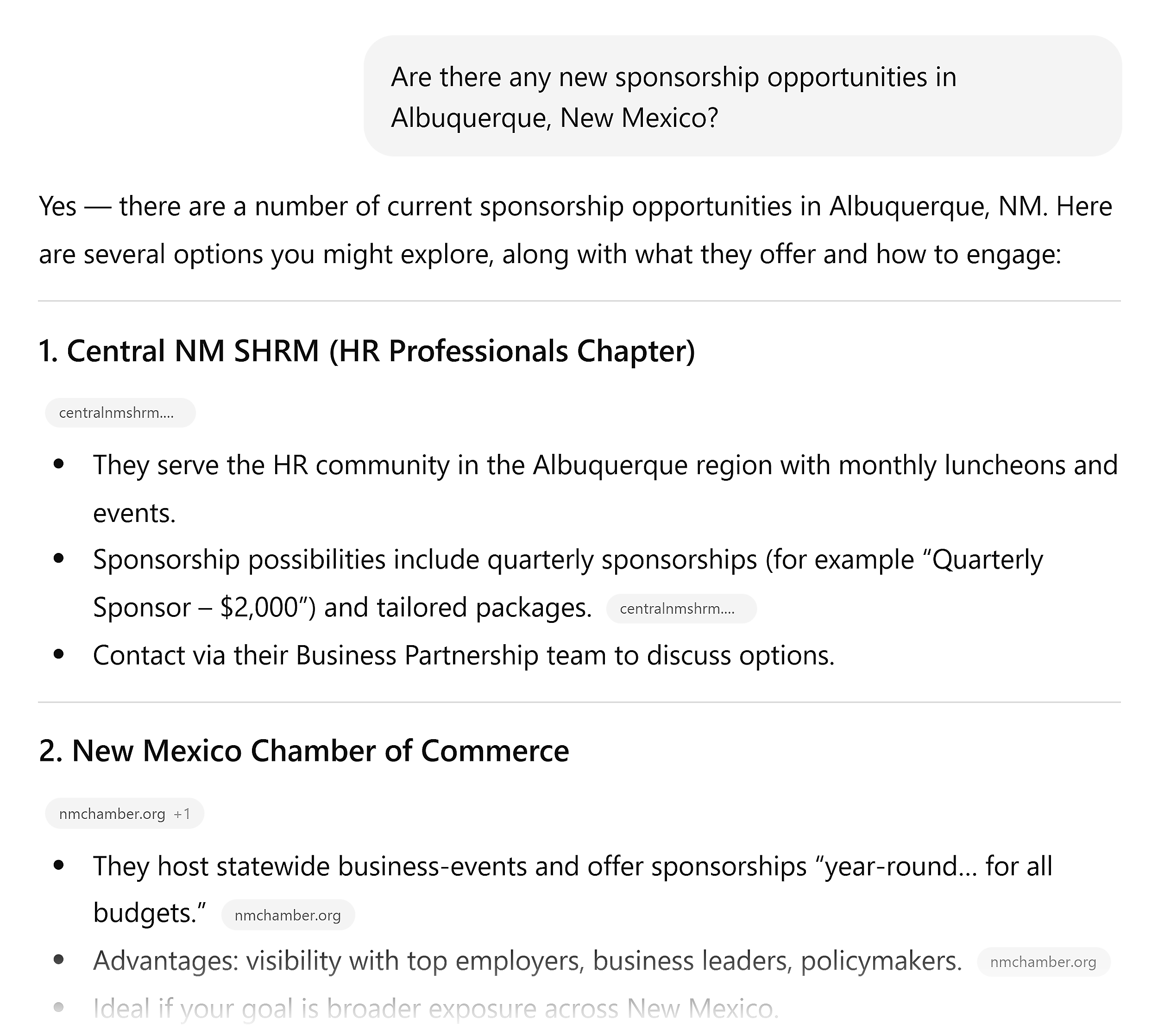 ChatGPT – Surface local organizations