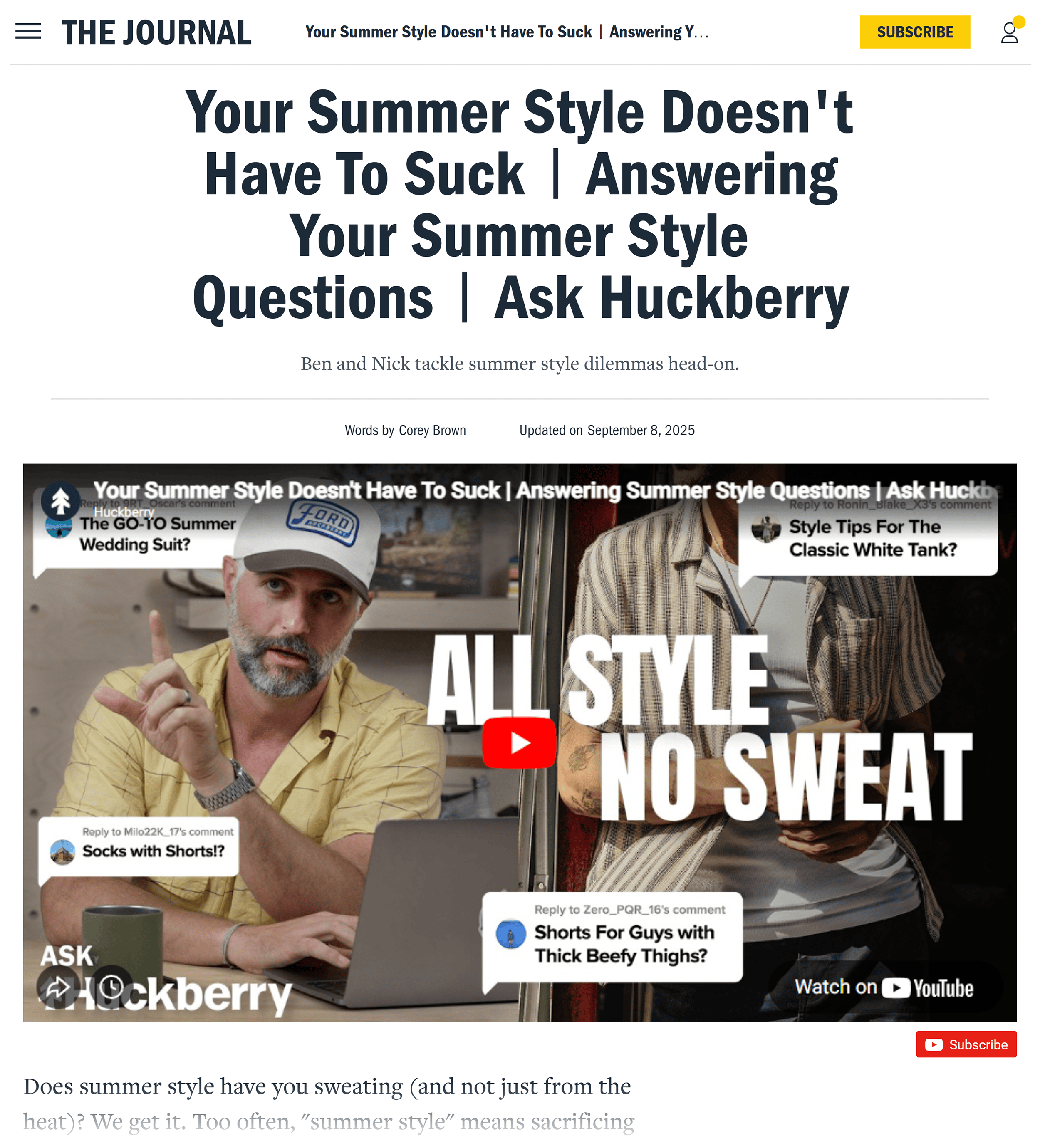 Huckberry – Journal posts