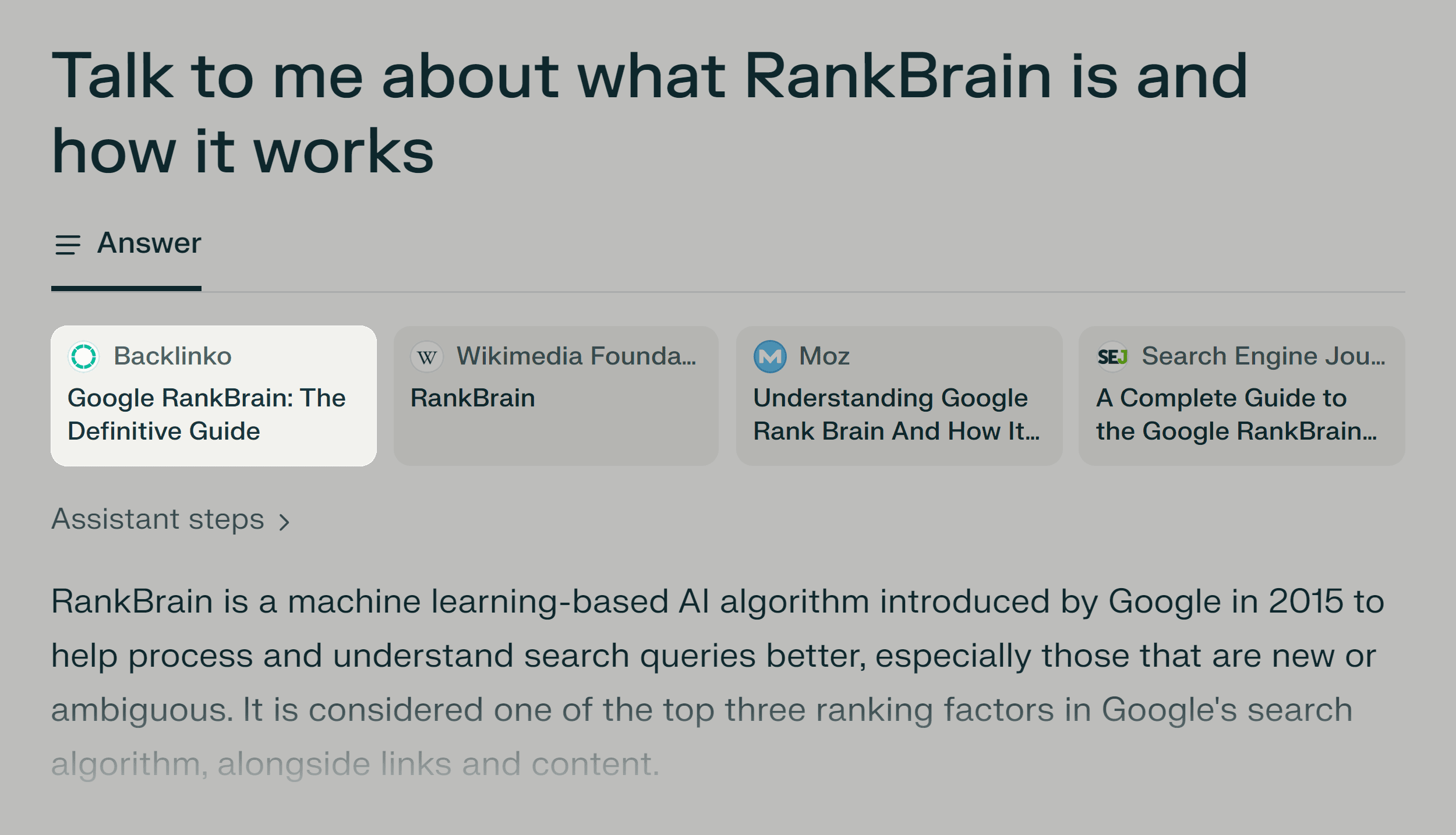 Perplexity – RankBrain – Backlinko source