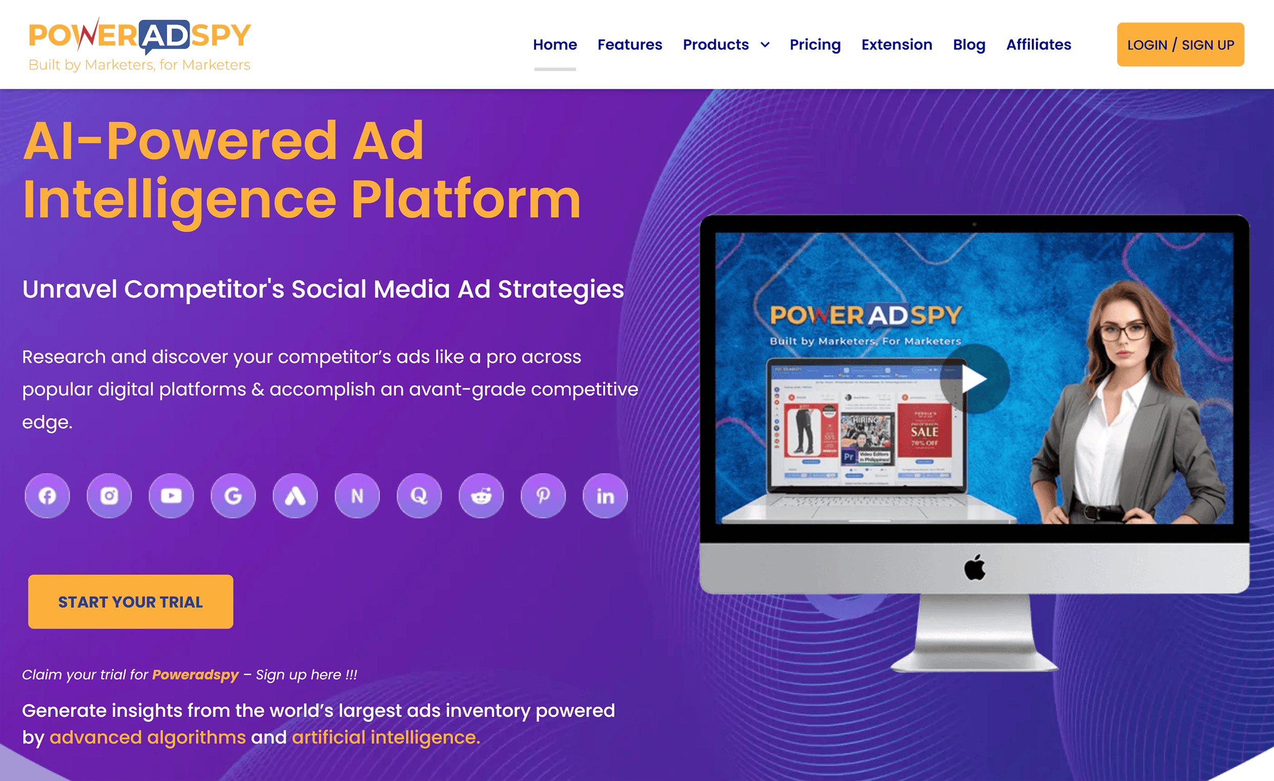 PowerAdSpy – Homepage