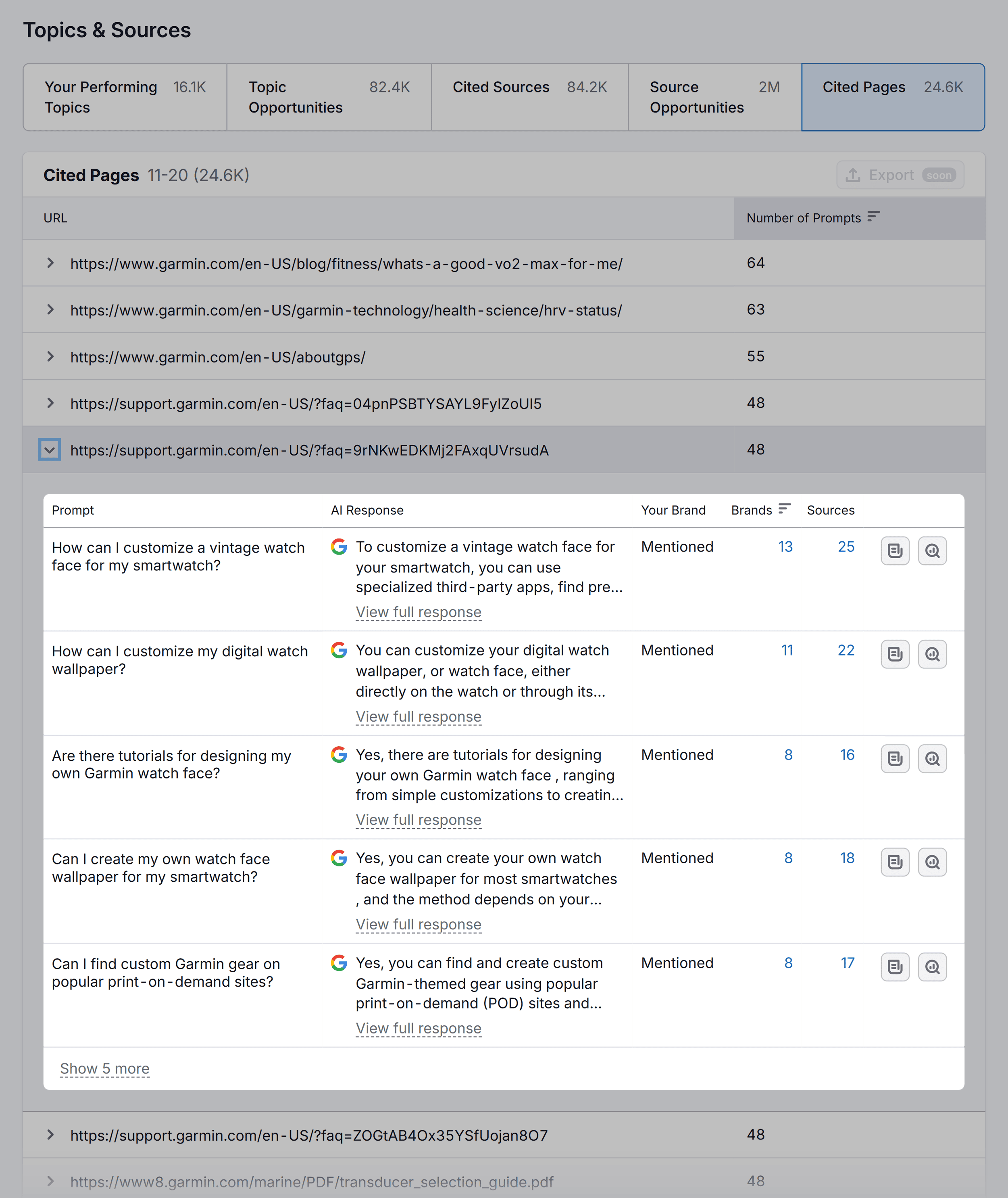 Visibility Overview – Garmin – Cited Pages