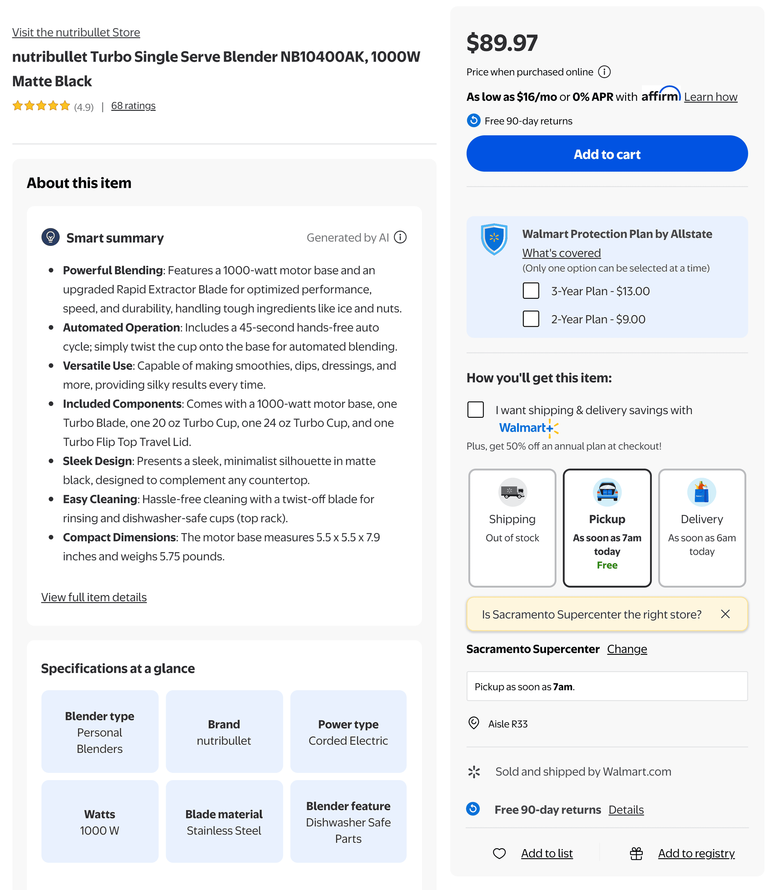 Walmart product pages