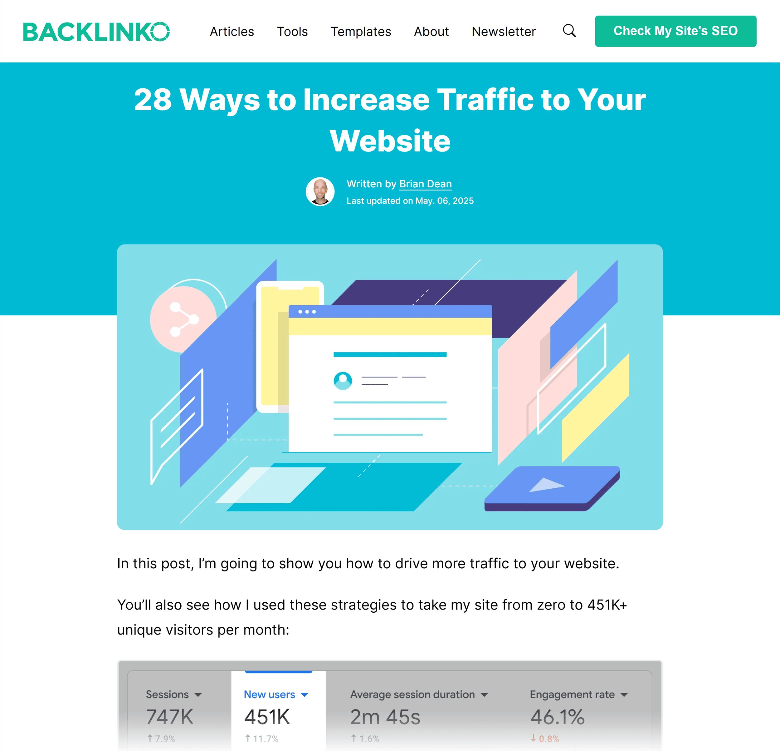 Backlinko – Increase Website Traffic – Article