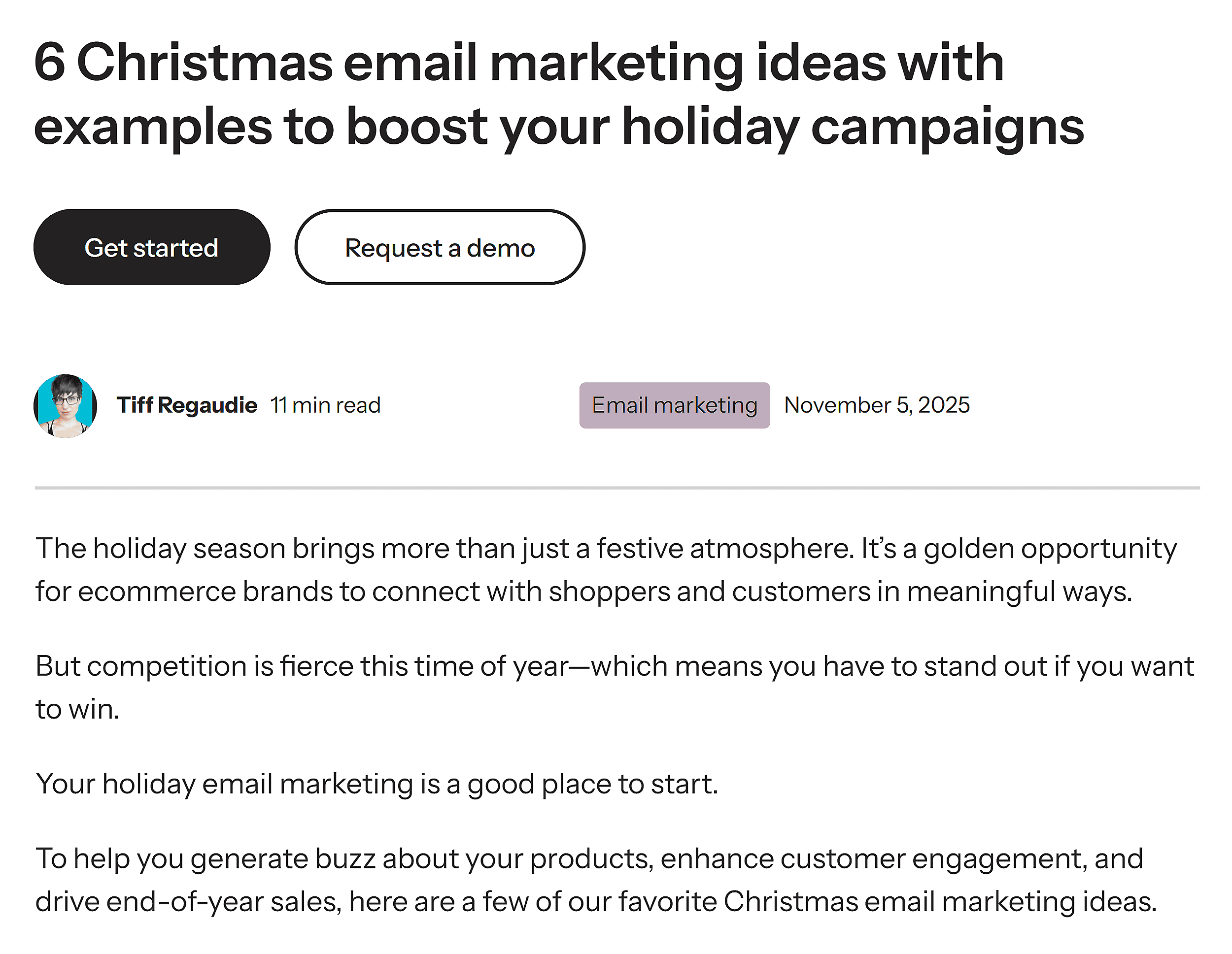 Klaviyo – Christmas email marketing