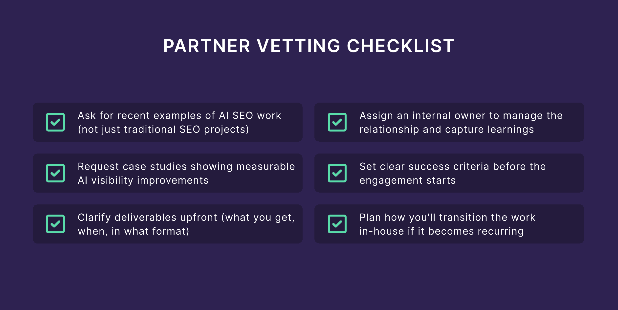 Partner Vetting Checklist