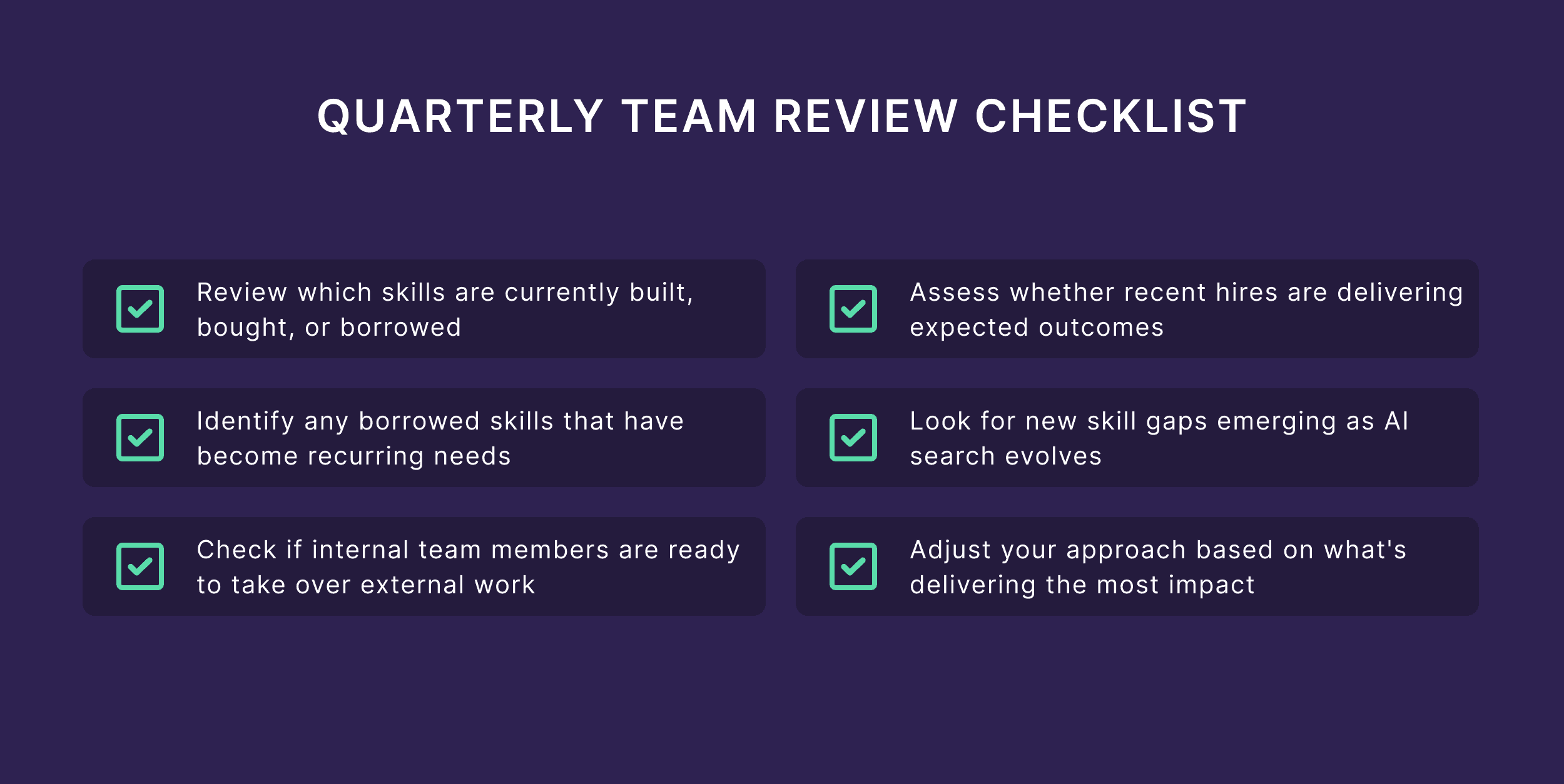 Quarterly Team Review Checklist