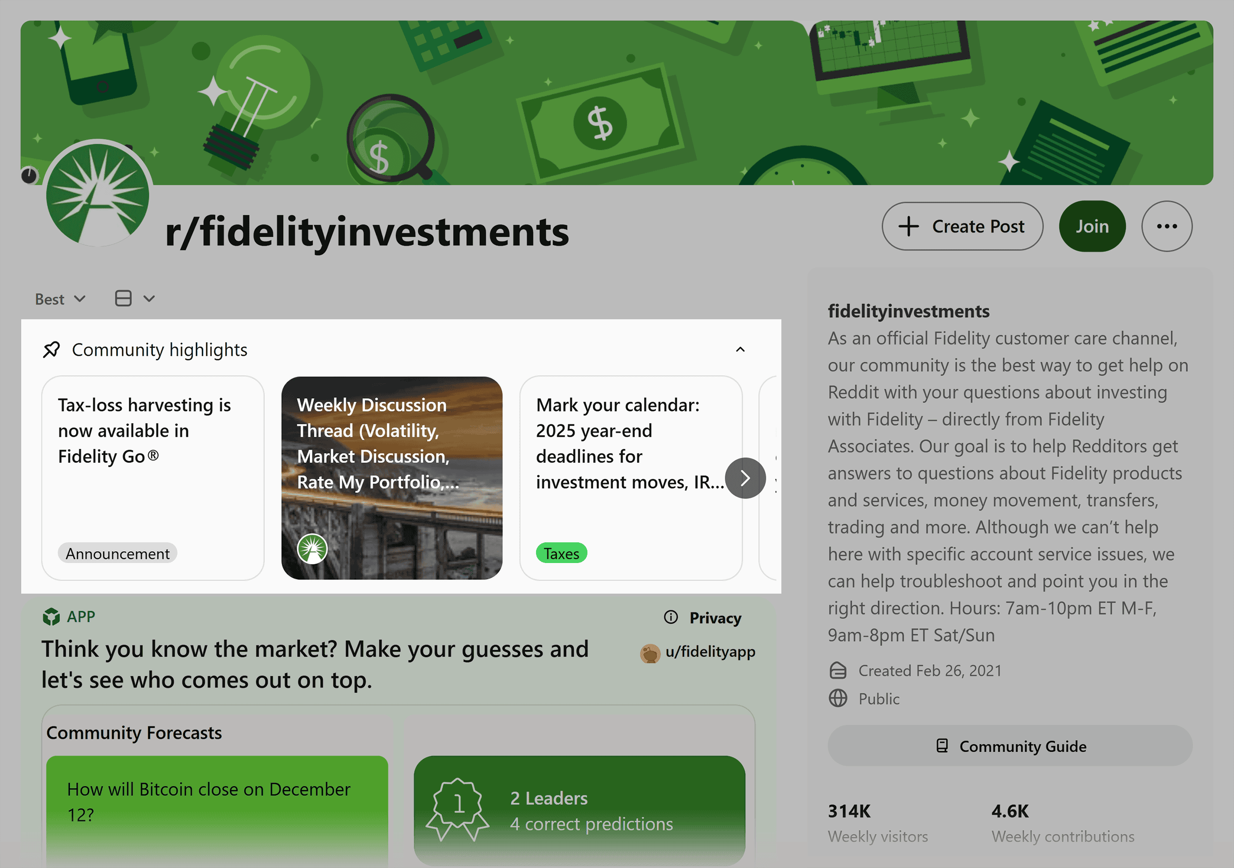Reddit – r/fidelityinvestments – Community highlights
