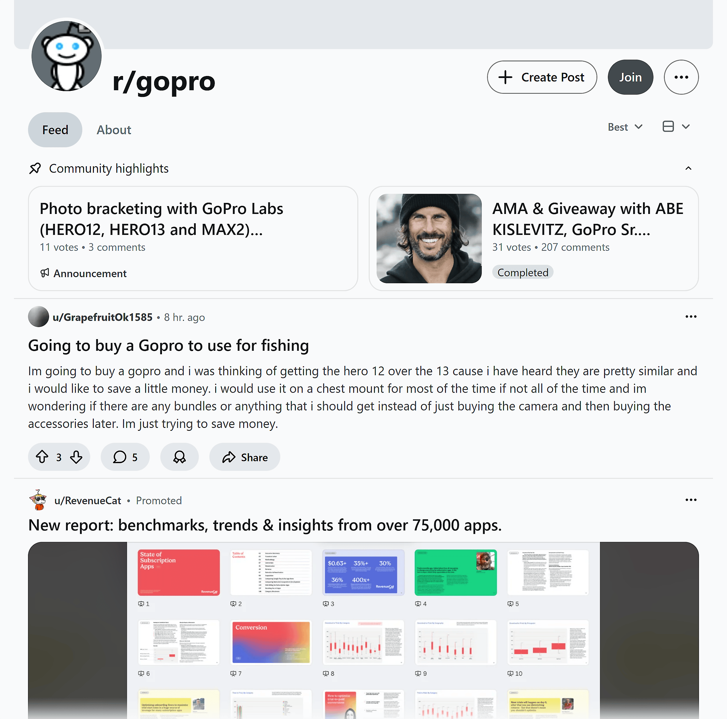 Reddit – r/gopro product space