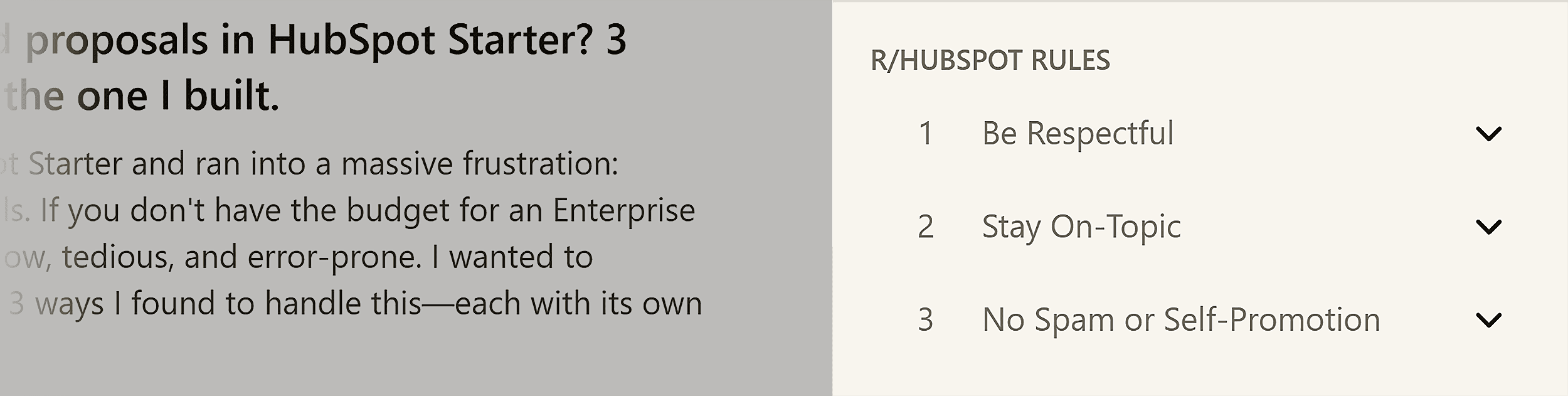 Reddit – r/hubspot rules