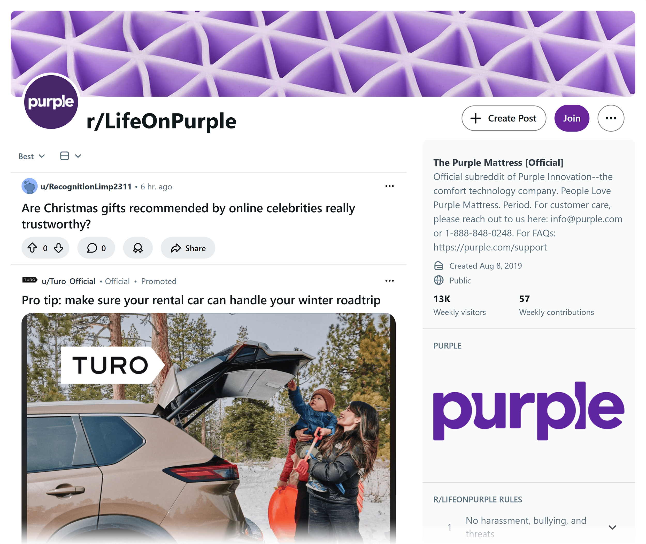 Reddit – r/LifeOnPurple